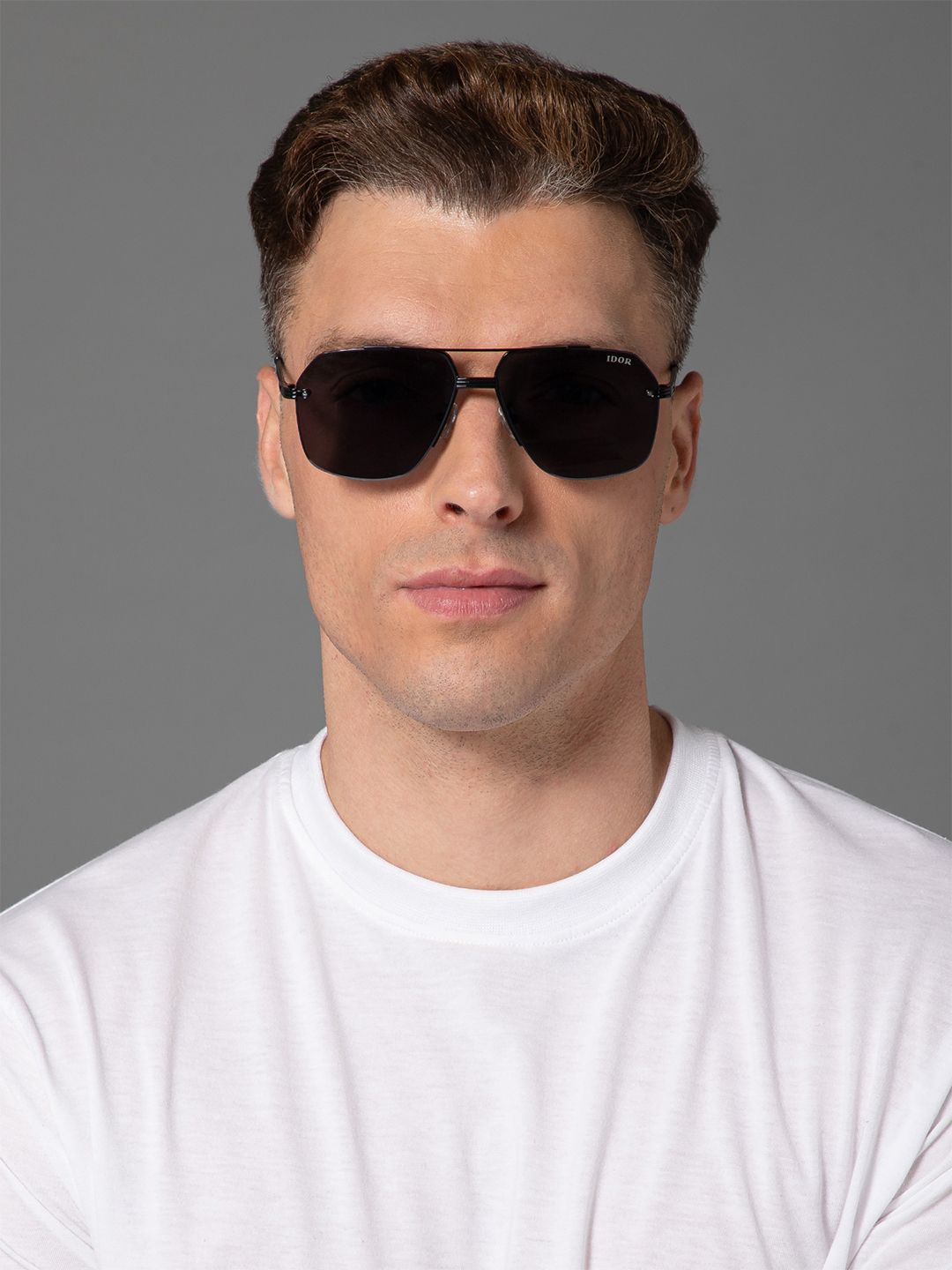 IDOR Unisex Square Sunglasses with UV Protected Lens IDOR-81-BLK