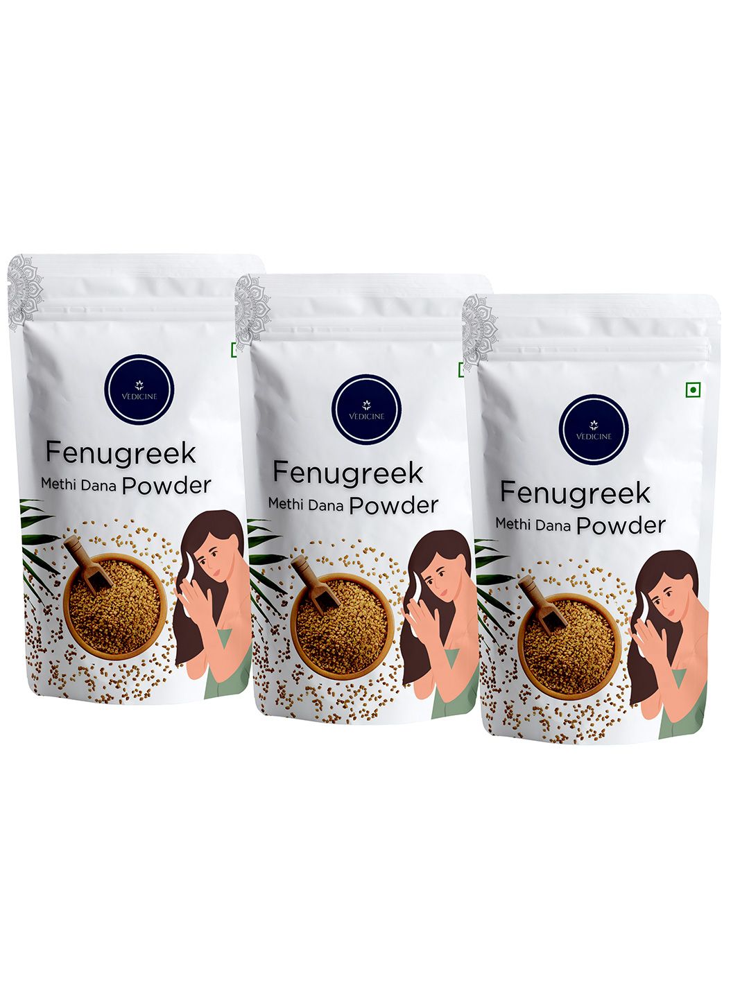 VEDICINE Set Of 3 Fenugreek Powder Hair Pack - 100 g Each