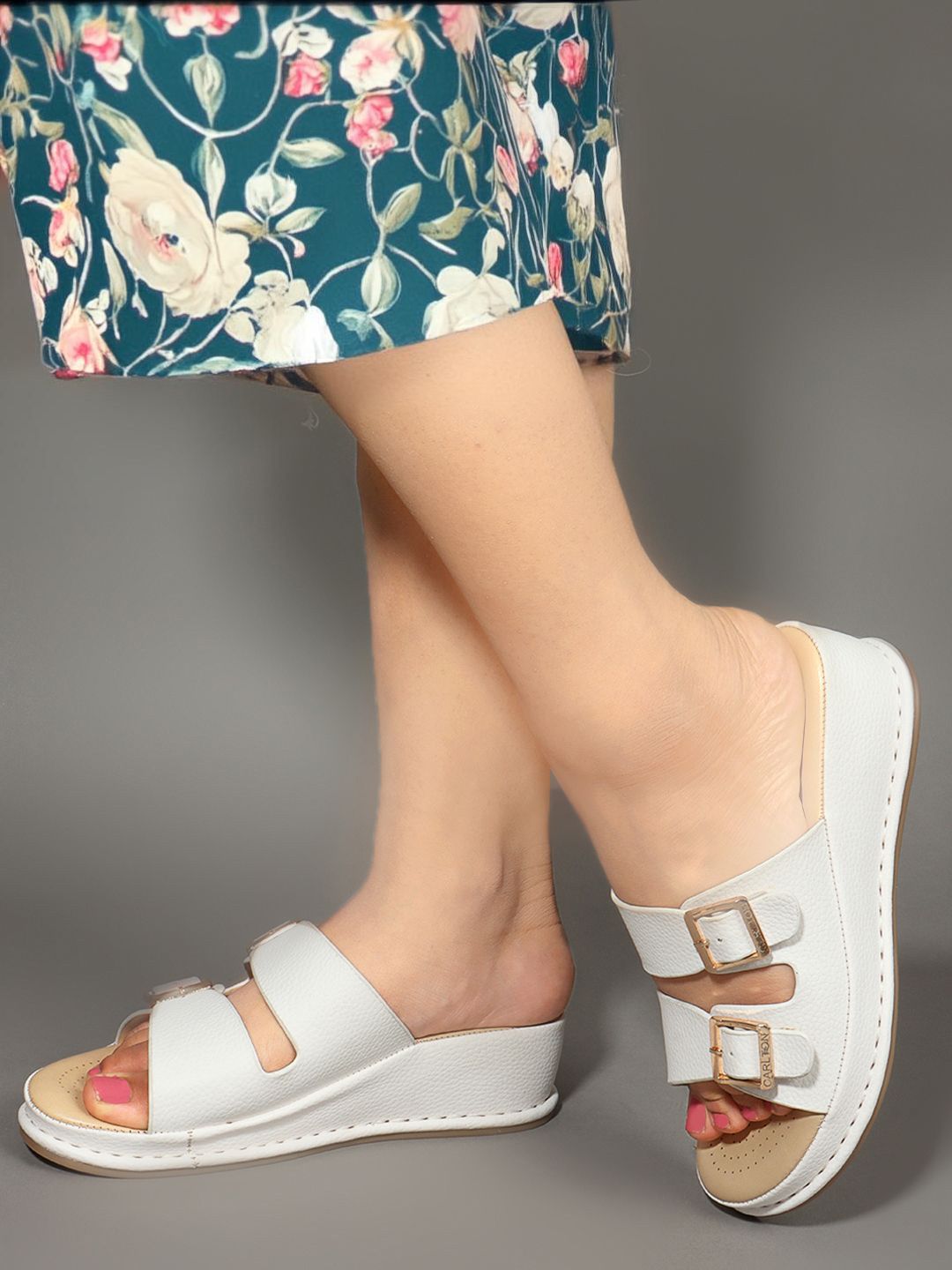 Carlton London Wedge Sandals with Buckles