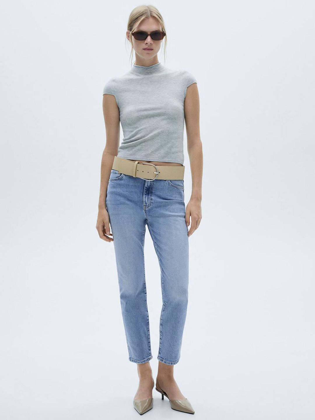 Slim Fit Light Fade Stretchable Cropped Jeans