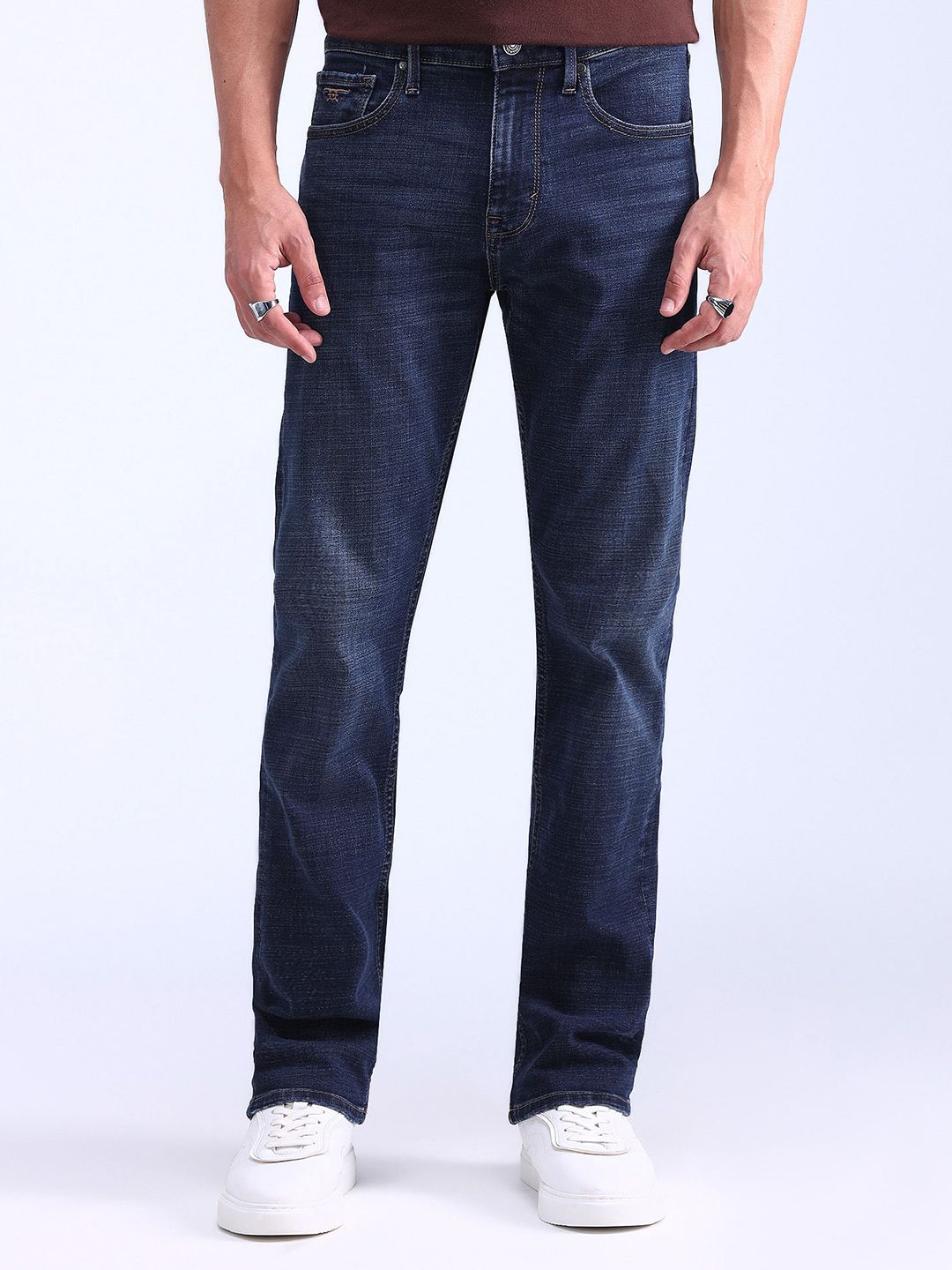 Flying Machine Men Classic Relaxed Fit Light Fade Stretchable Jeans