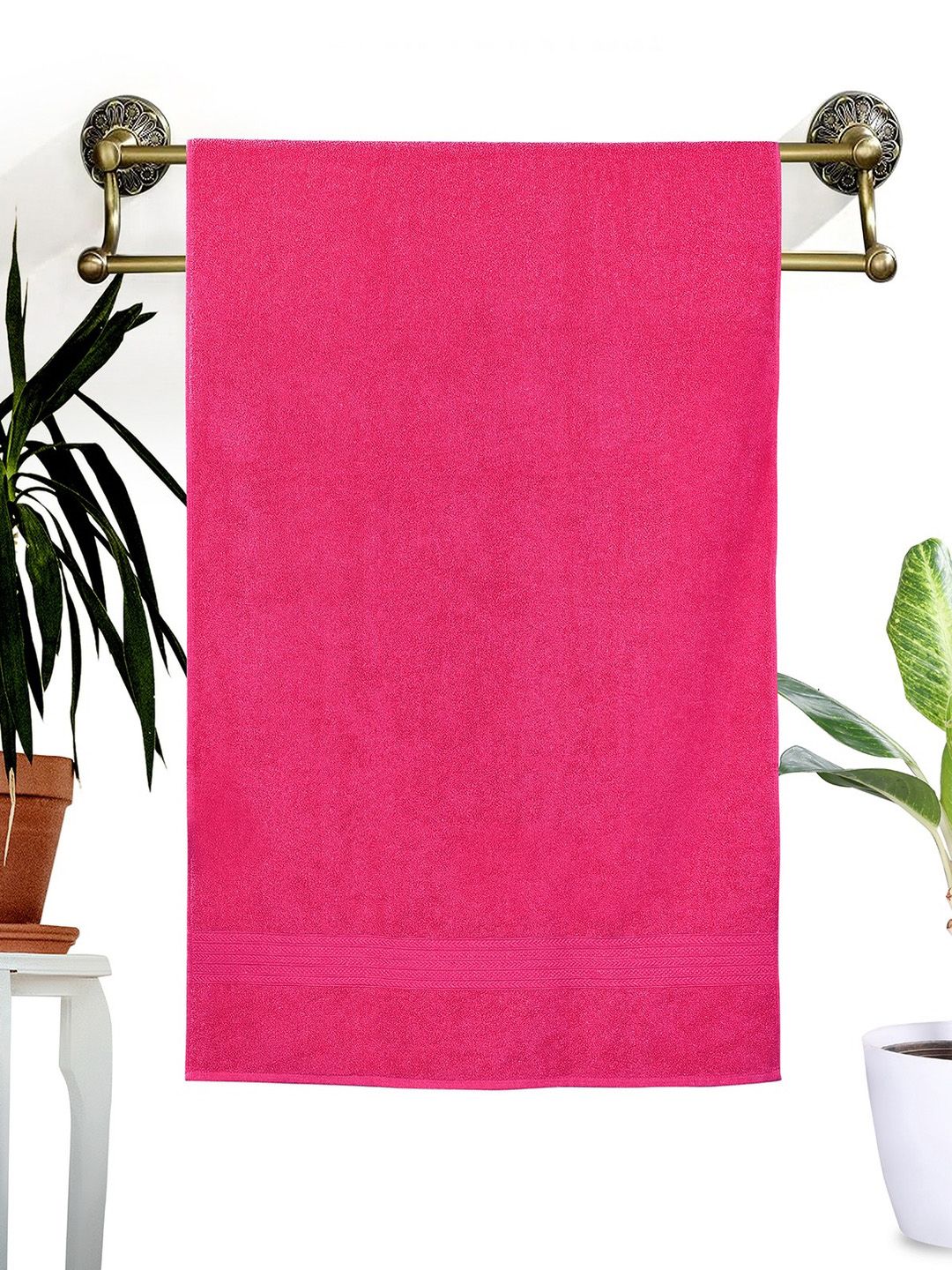 Dreamscape Solid Pure Cotton 520GSM Skin Friendly 2PCs Adult Regular Bath Towel-28x57In
