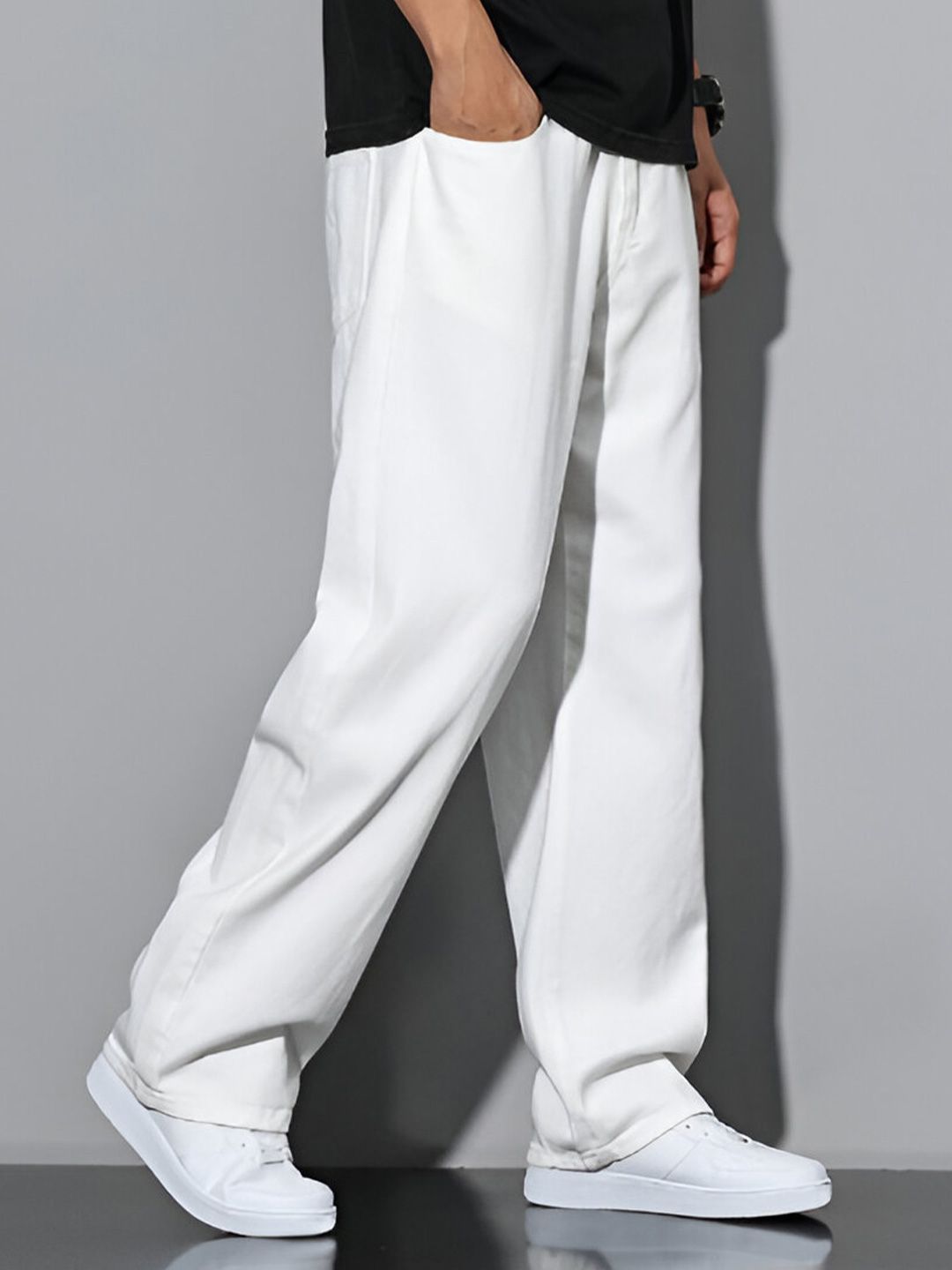 Buy Ben Martin Bm-jj12 Men Jean Wide Leg High-Rise Cotton