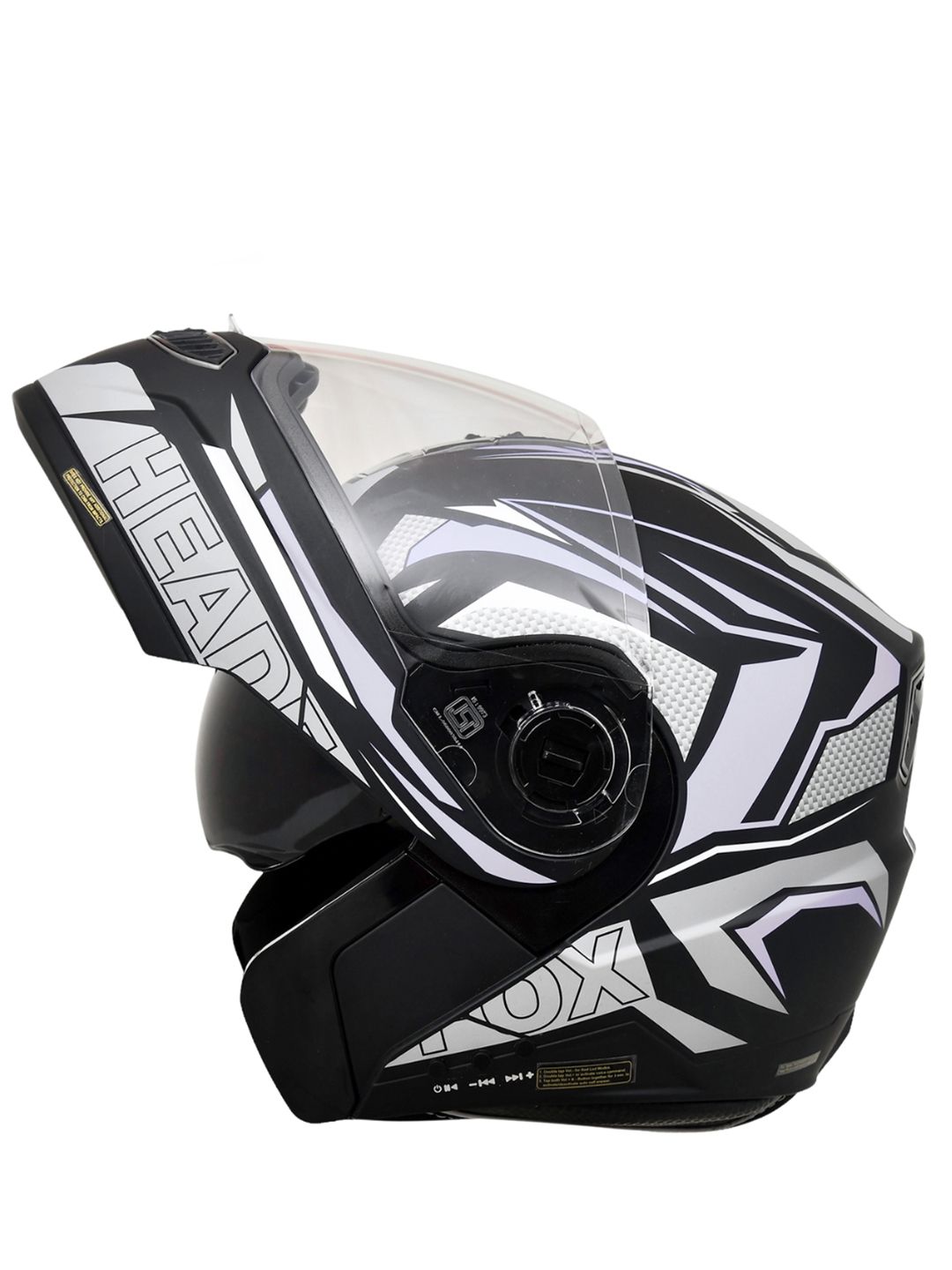 HEADFOX Metro N2 Smart Bluetooth Calls Music & Voice Asst. DV With Flash Lights Helmet