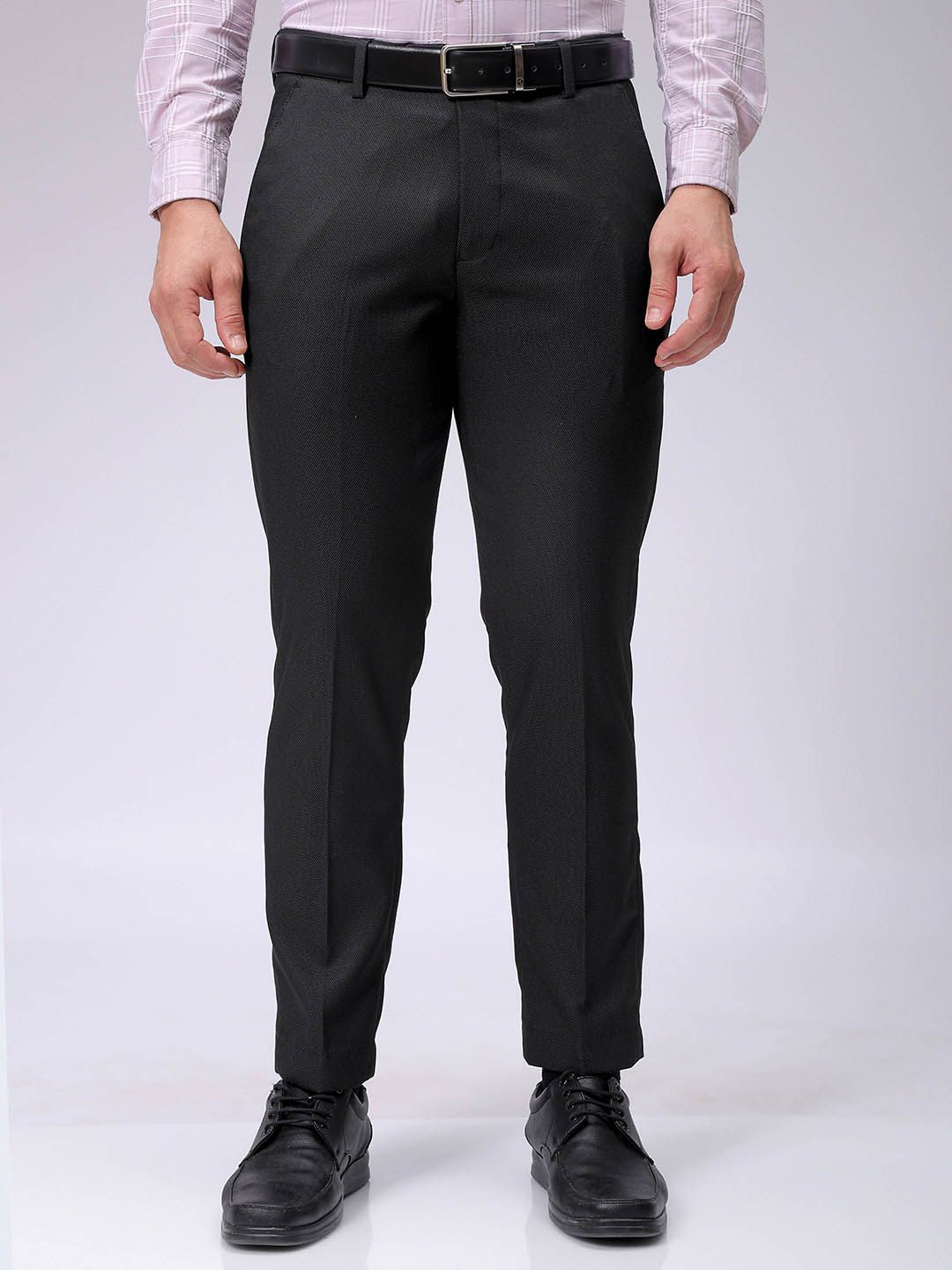 The Indian Garage Co. X Luxe Men Textured Slim Fit Formal Trousers