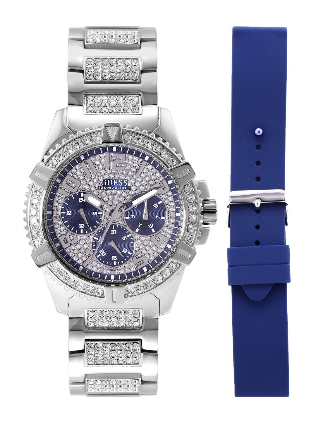 GUESS GUESS Men Embellished Bracelet Style Straps Analogue Multi Function Watch GW0351G2