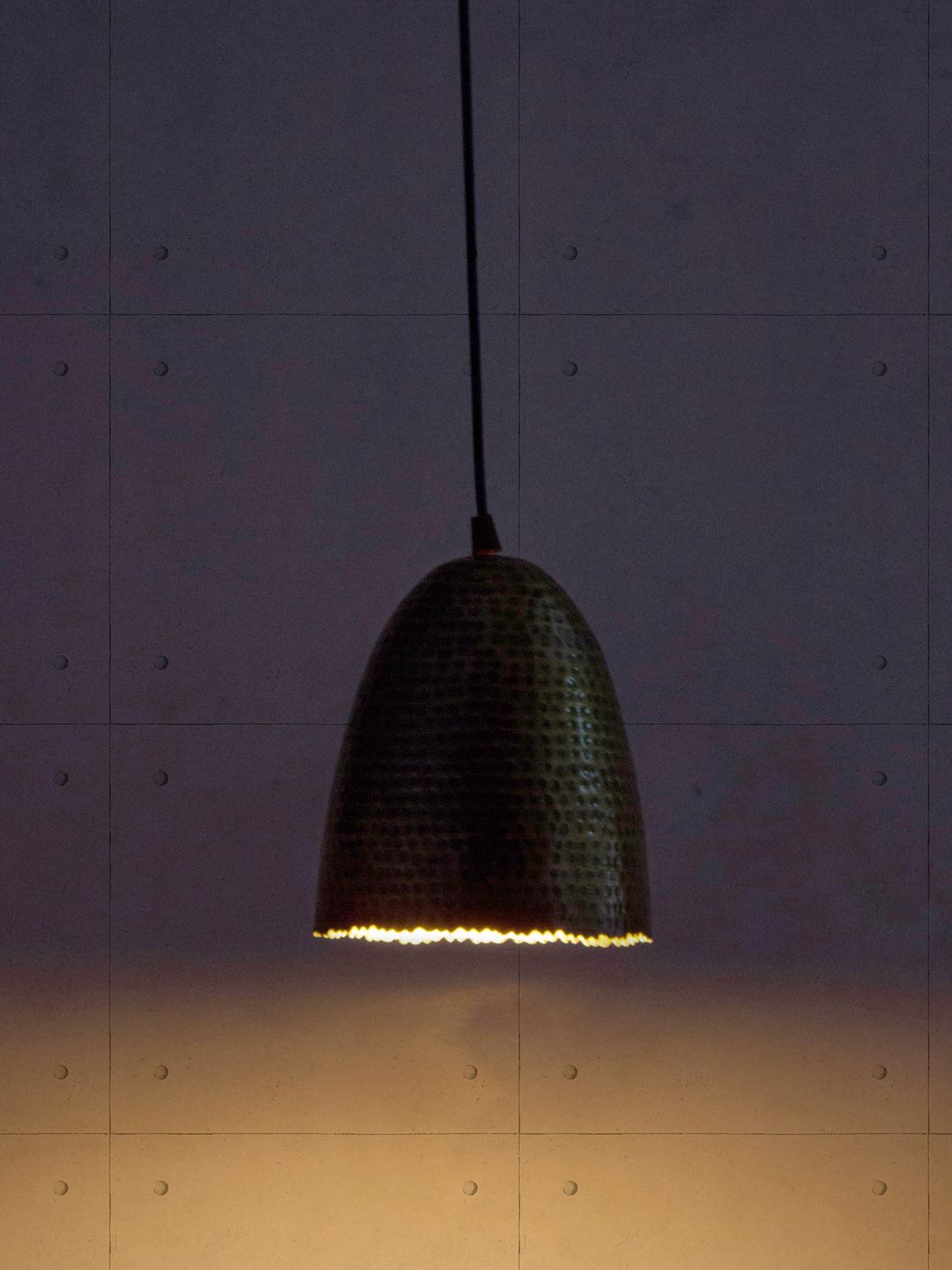 Fos Lighting Copper-Toned Textured Hanging Light Price in India