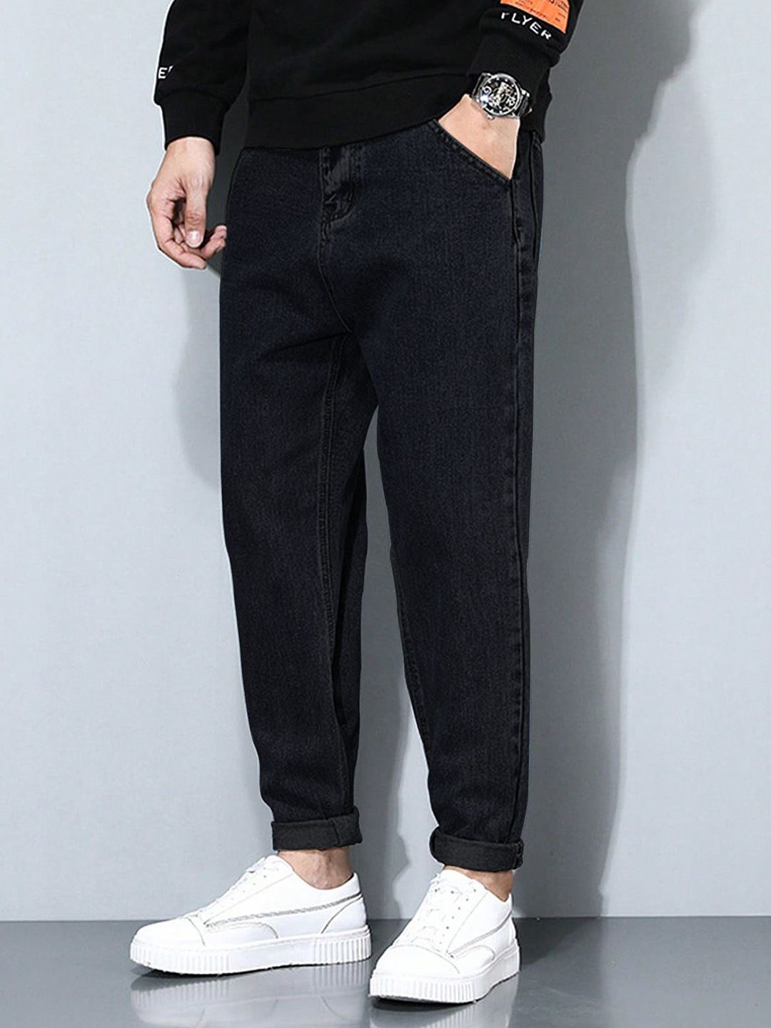 Ben Martin Men Carrot Tapered Fit High-Rise Jeans