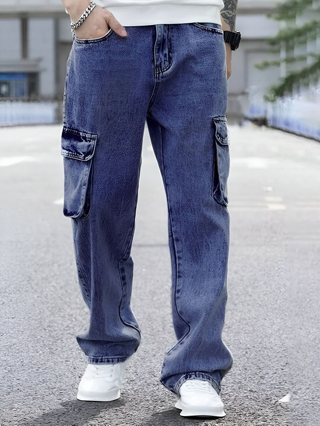 Ben Martin Men Loose Boyfriend Fit High-Rise Light Fade Stretchable Jeans