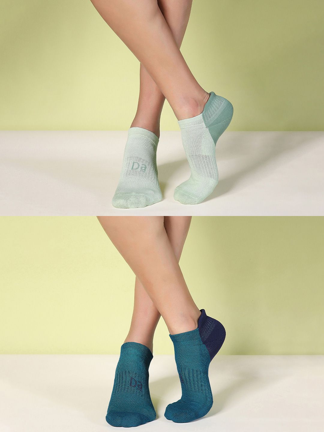 DAMENSCH Pack Of 2 Colourblocked Ankle Length Socks