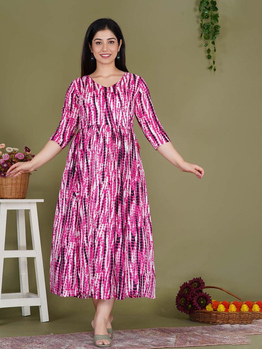 Buy Gujari Floral Print Maternity Fit & Flare Maxi Dress - Dresses