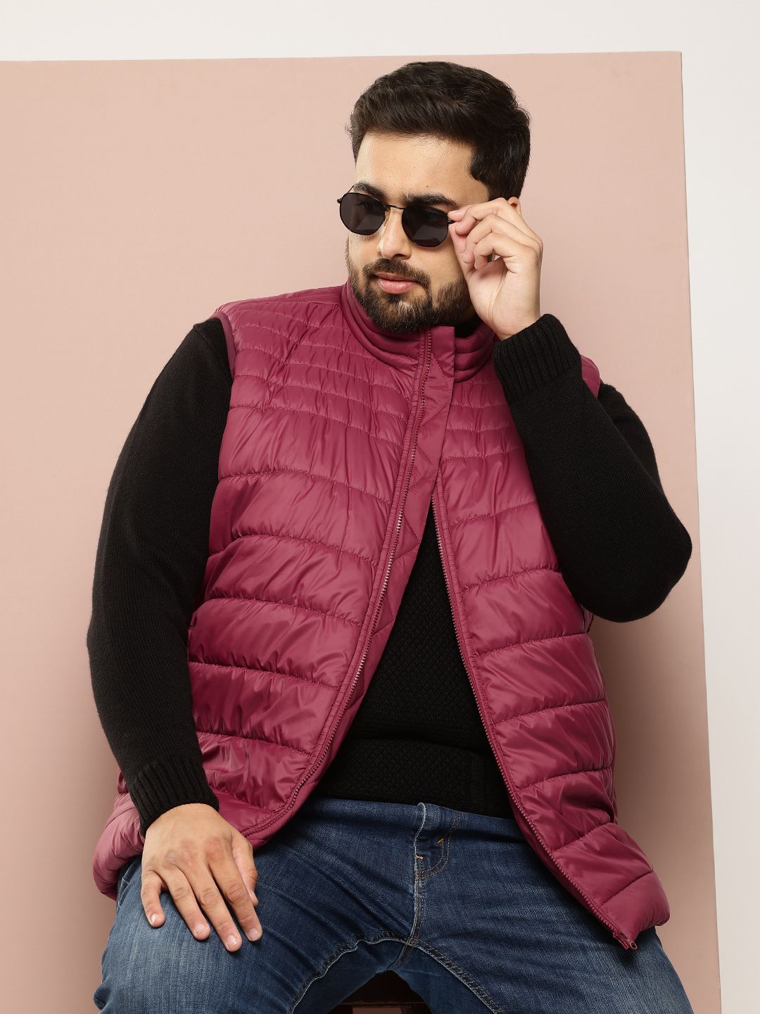 Sztori Men Plus Size Windcheater & Water Resistant Puffer Jacket