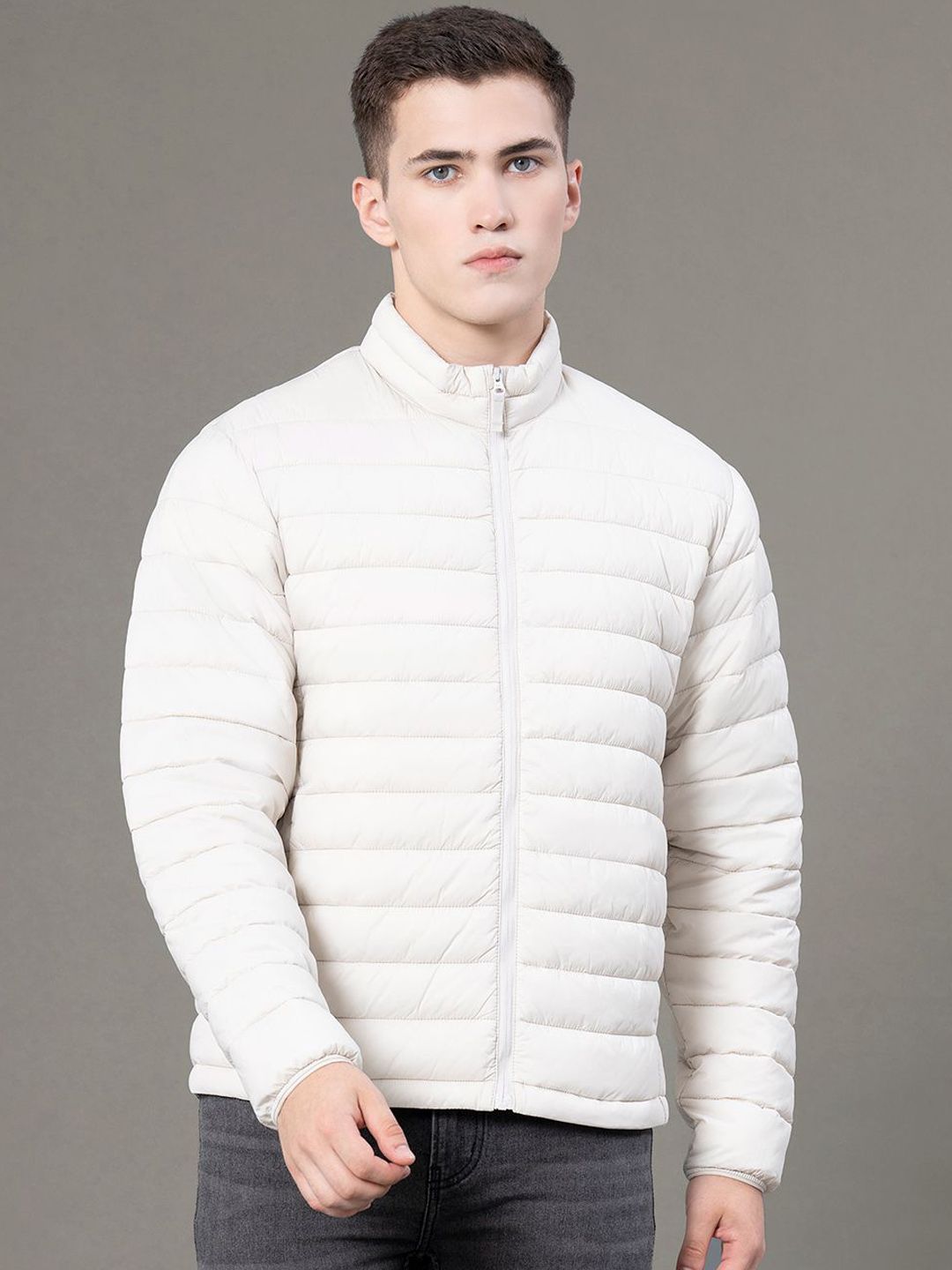 Buy Red Tape Men Solid Stand Collar Padded Jacket - Jackets for