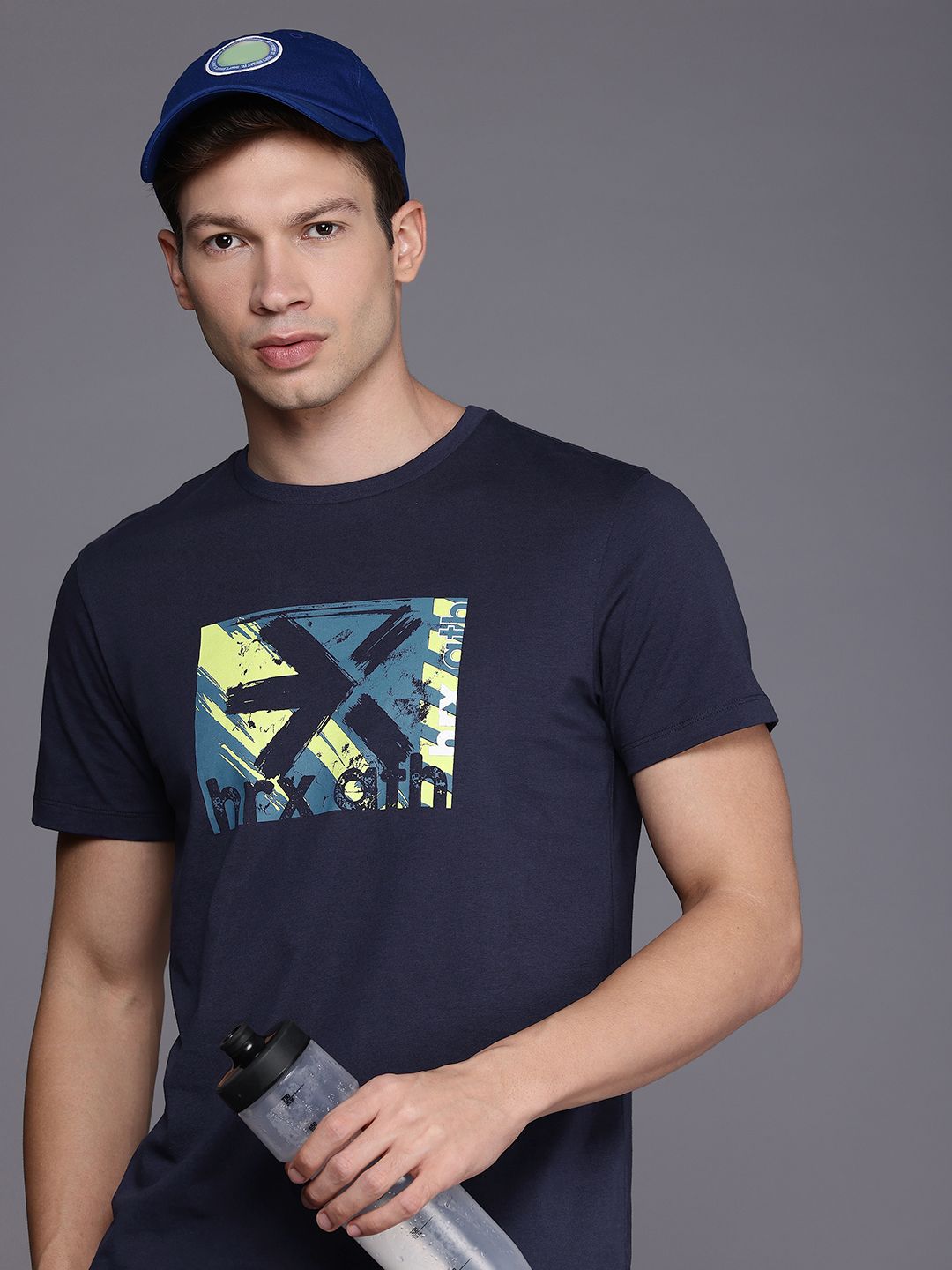 HRX by Hrithik Roshan Men Printed Rapid-Dry Training T-shirt