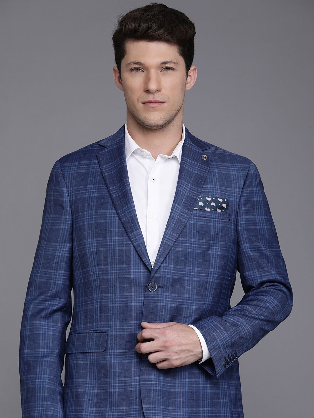 Theme Men Checked Formal Blazer