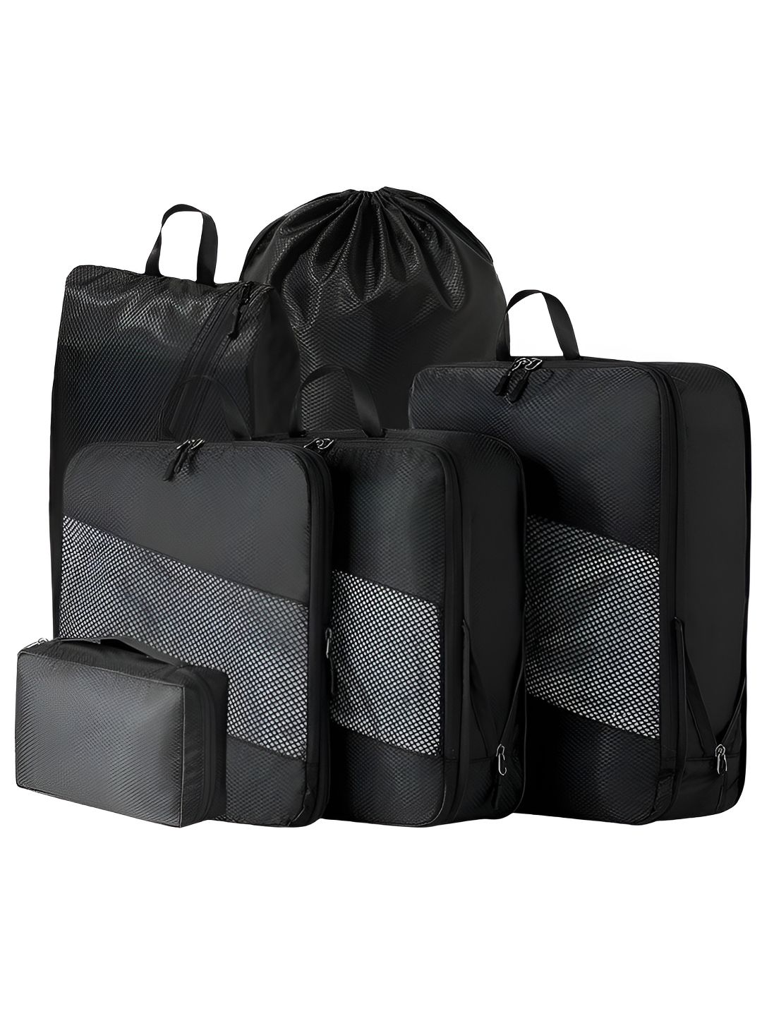 HOUSE OF QUIRK Black & Grey 6 Pieces Water Resistant Multi Utility Organisers