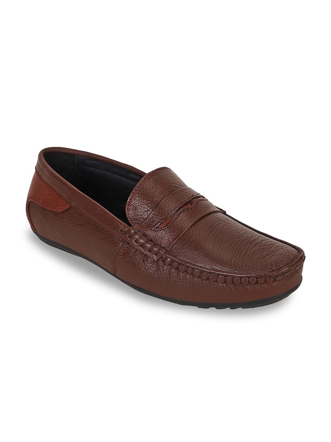 SeeandWear Men Textured Pure Leather Loafers