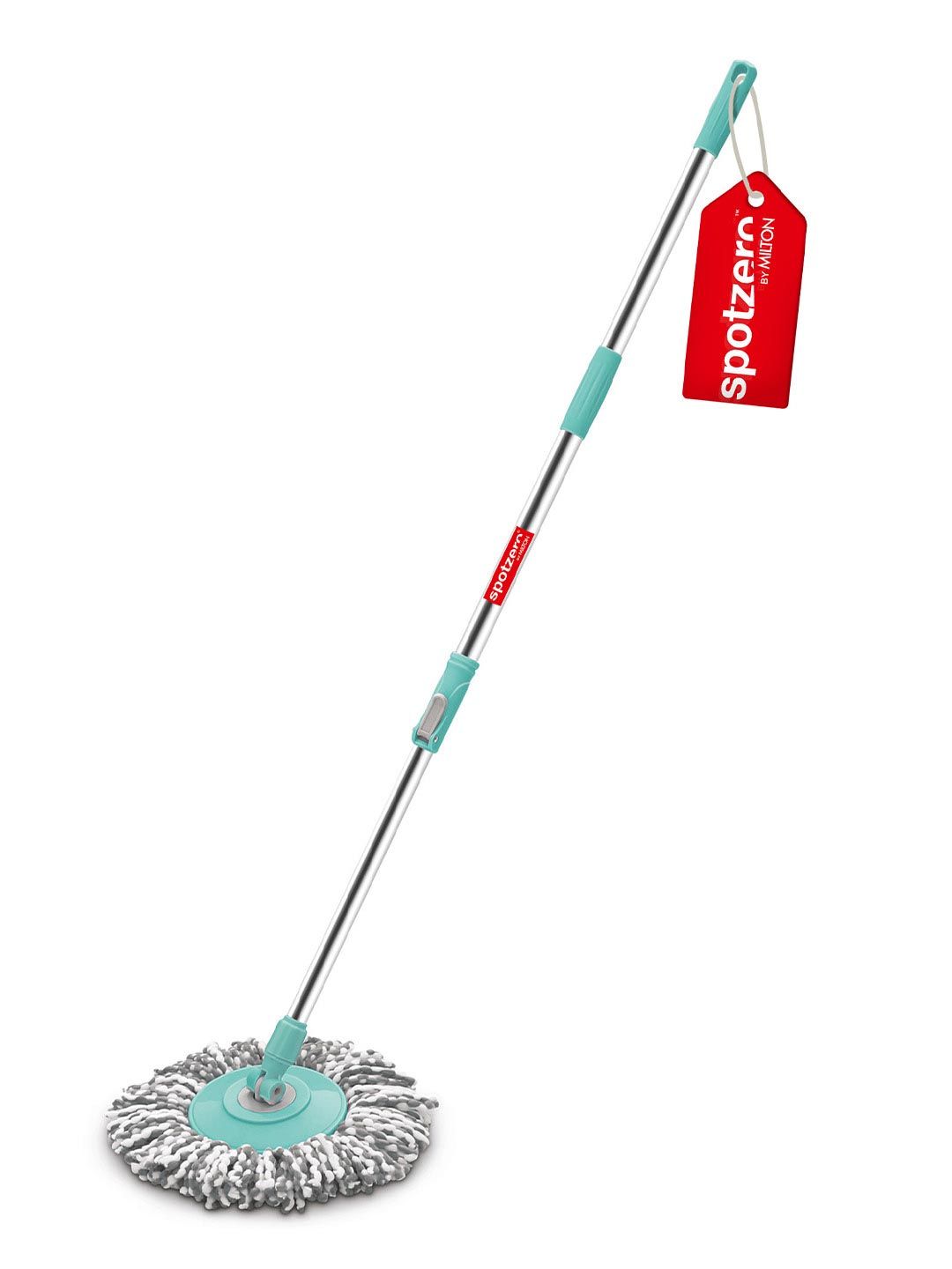 SPOTZERO by MILTON Aqua Green Spin Mop Deluxe Spares With Microfibers Refill And Head
