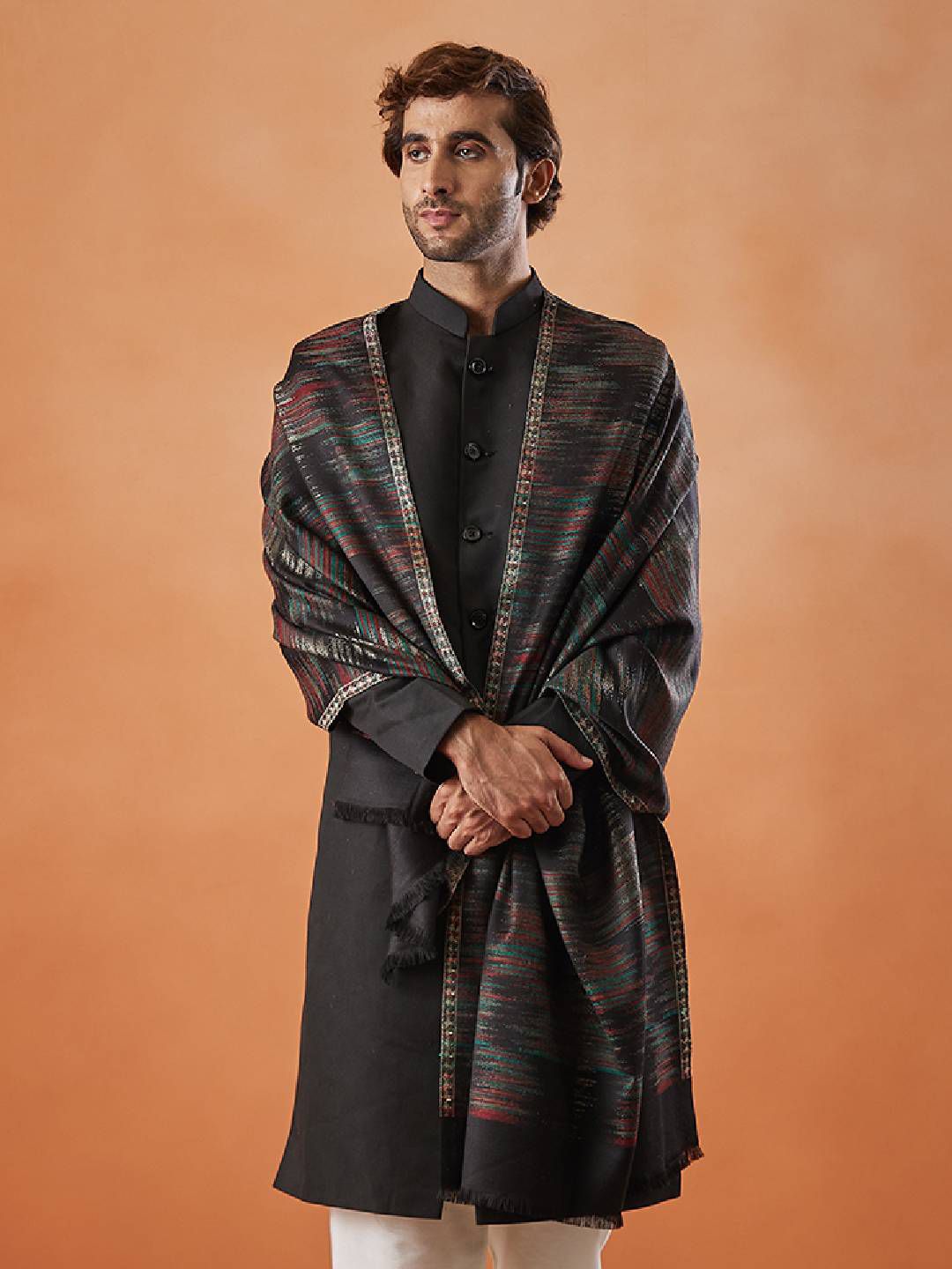 Pashmoda Men Woven Design Stole