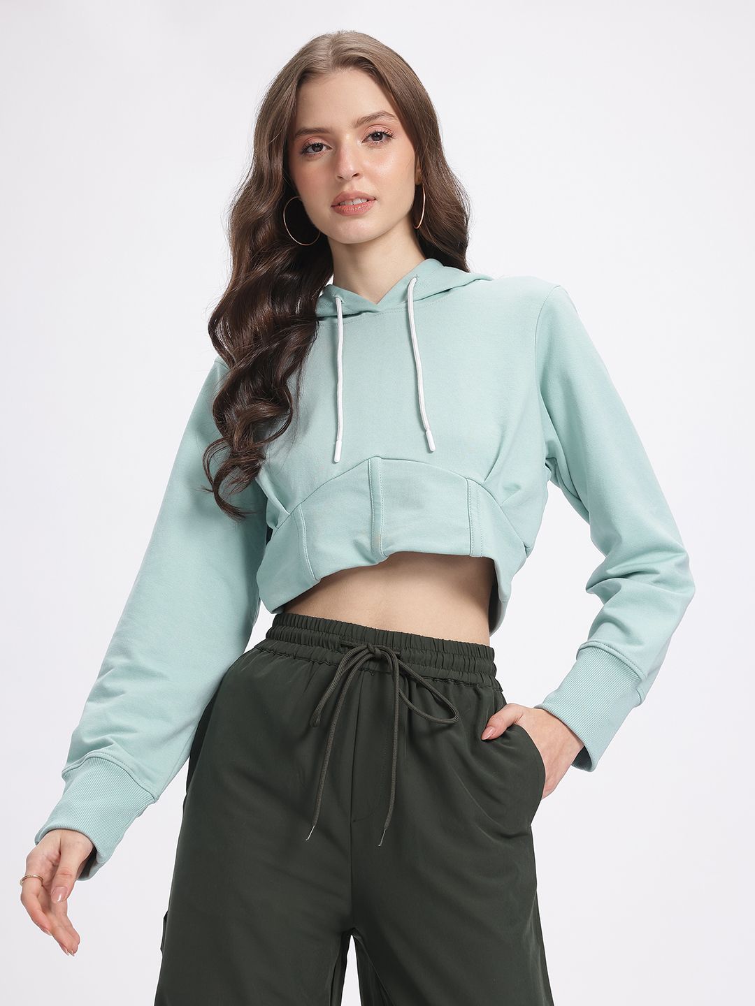 Buy DressBerry X fwd Corset Hoodie Hooded Crop Sweatshirt