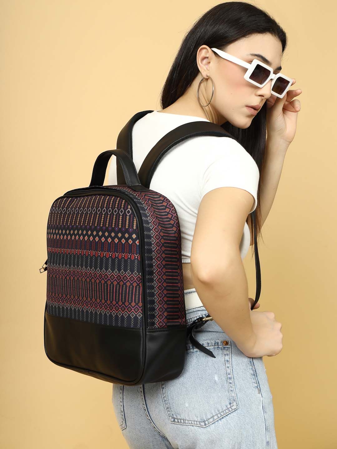 Anouk Women Geometric College Backpack