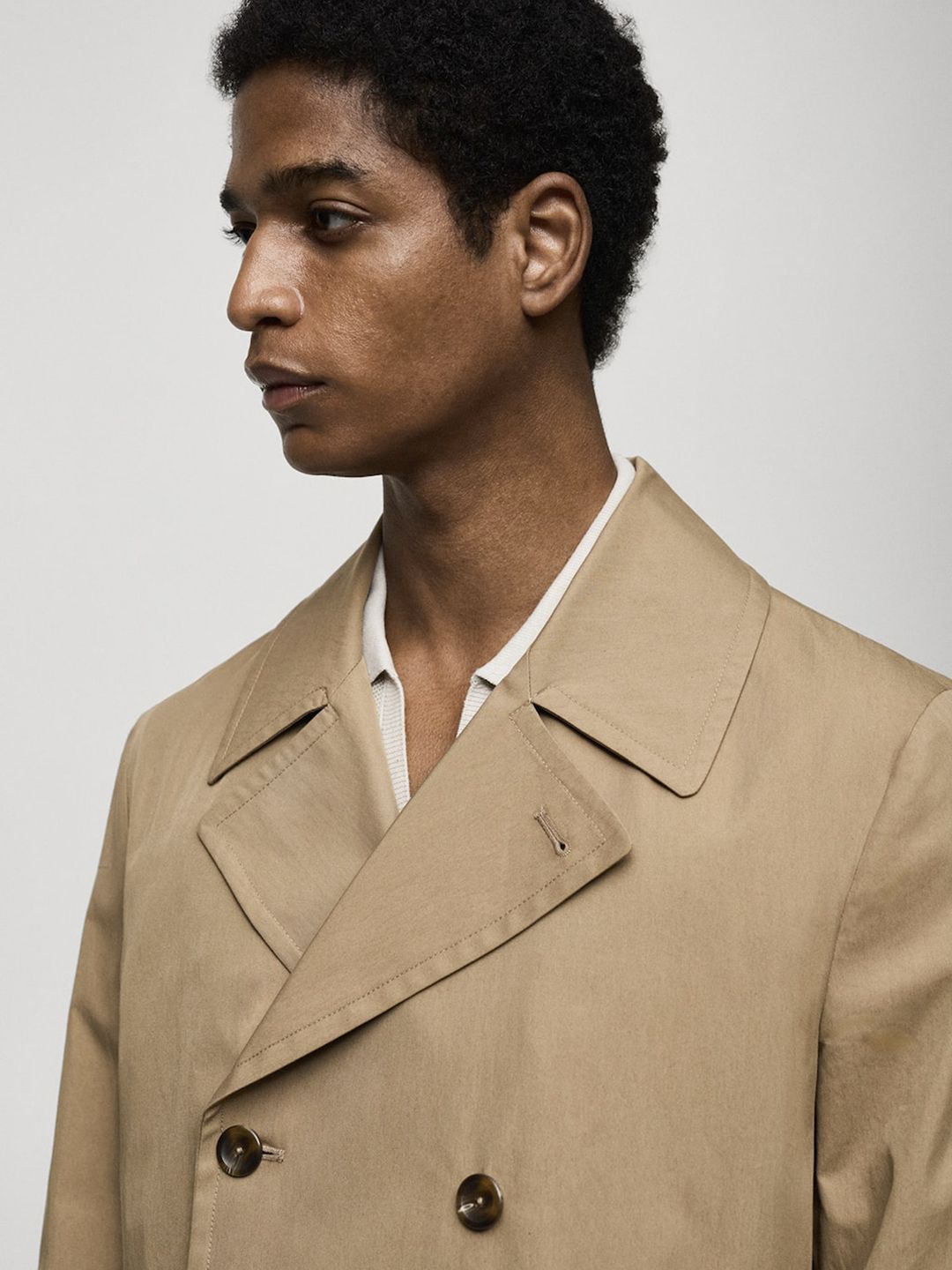 Buy MANGO Notched Lapel Double Breasted Trench Coat - Coats for