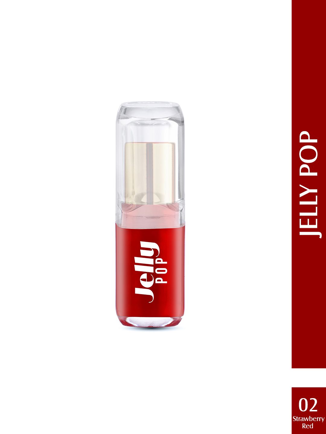 GLAM21 Jelly Pop Fruity Gel Glossy Finish Lipstick-3.6g-02- Strawberry Red