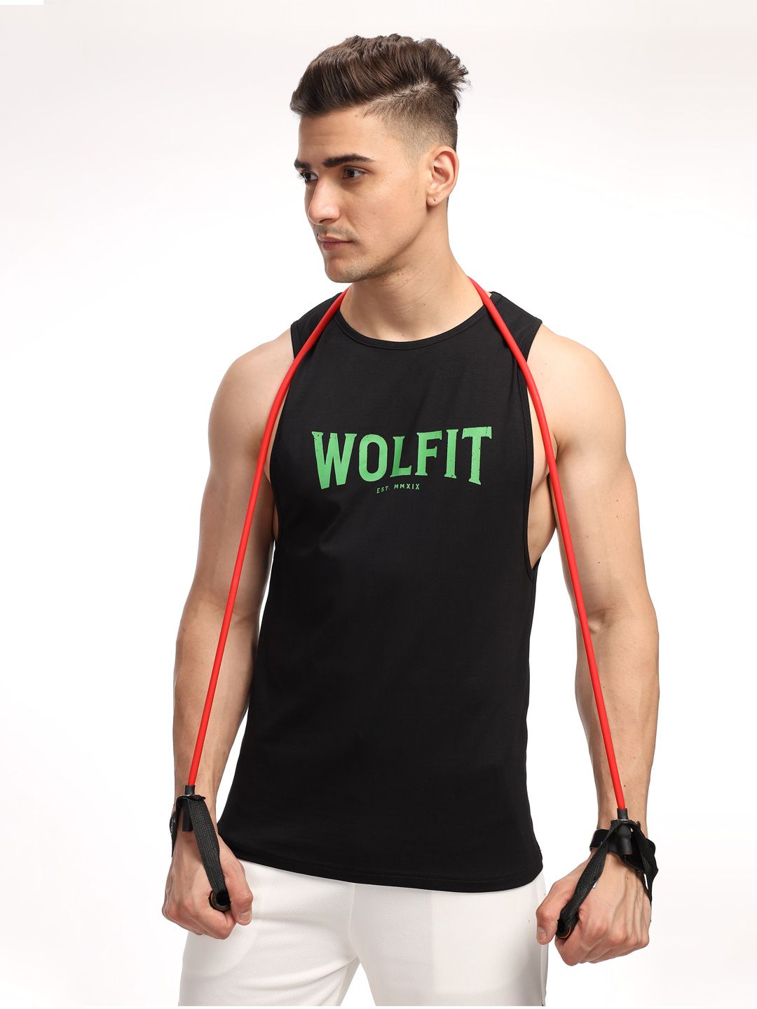 WOLFIT ATHLEISURE Brand Logo Printed Sleeveless Innerwear Vests
WFH86617-01