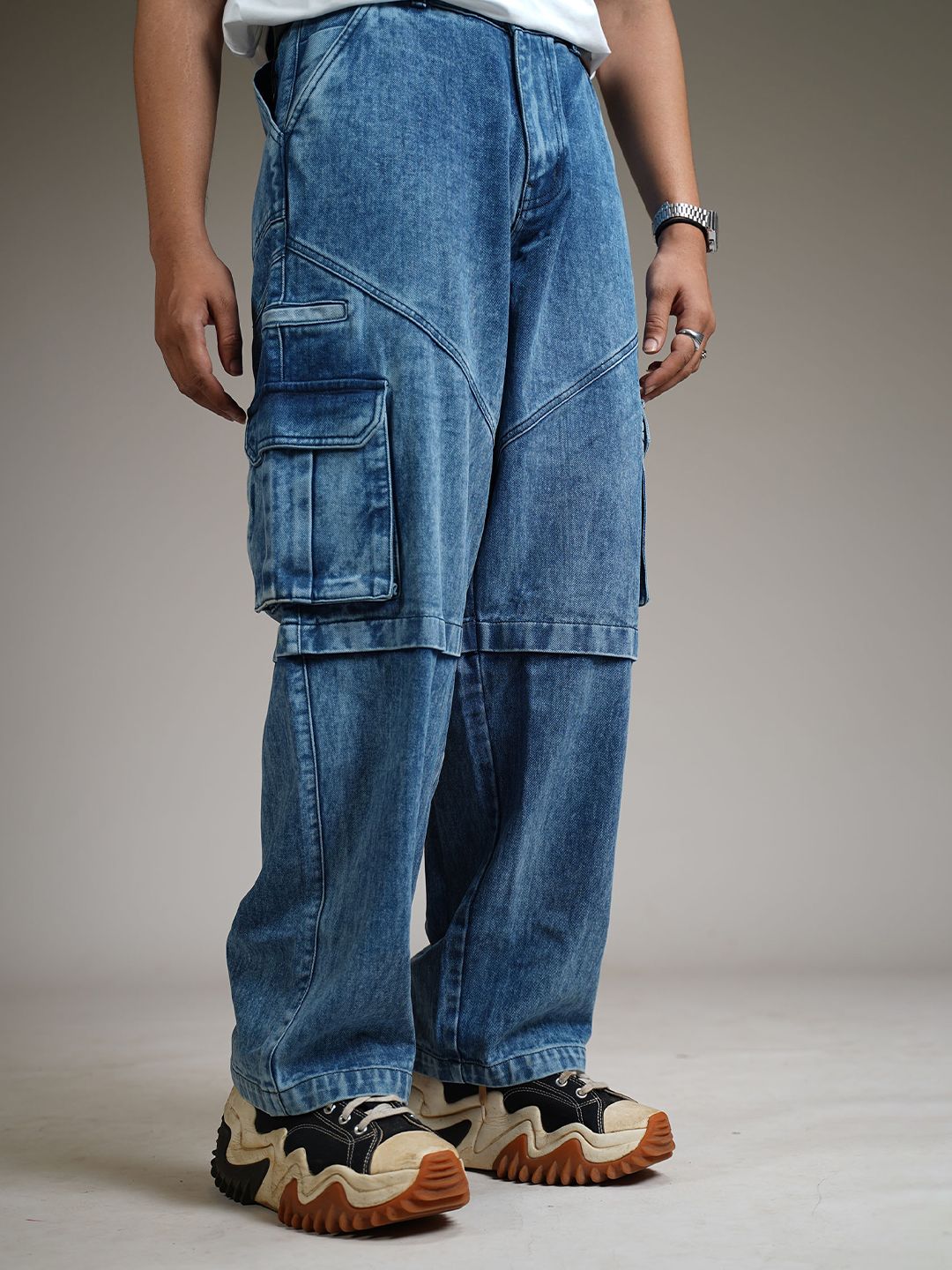 Buy WHAT THE FLEX Unisex Mildly Distressed Heavy Fade Jeans