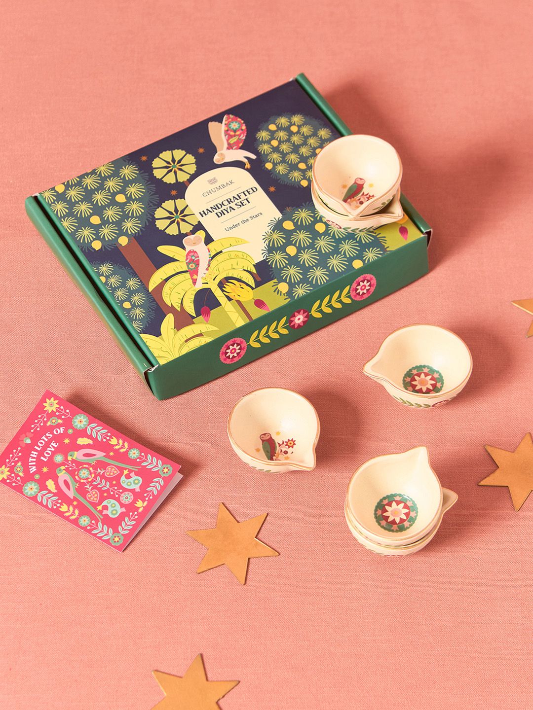 Chumbak Set Of 6 Under the Stars Diya Home Gift Set