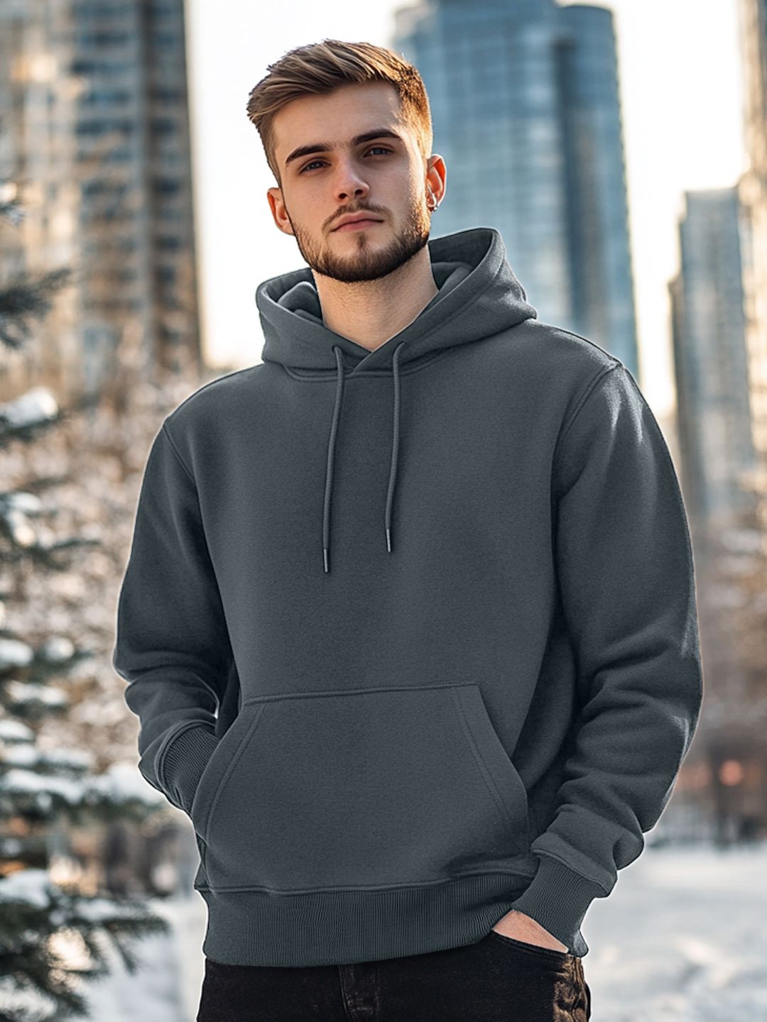 NOBERO Men Solid Hoodie