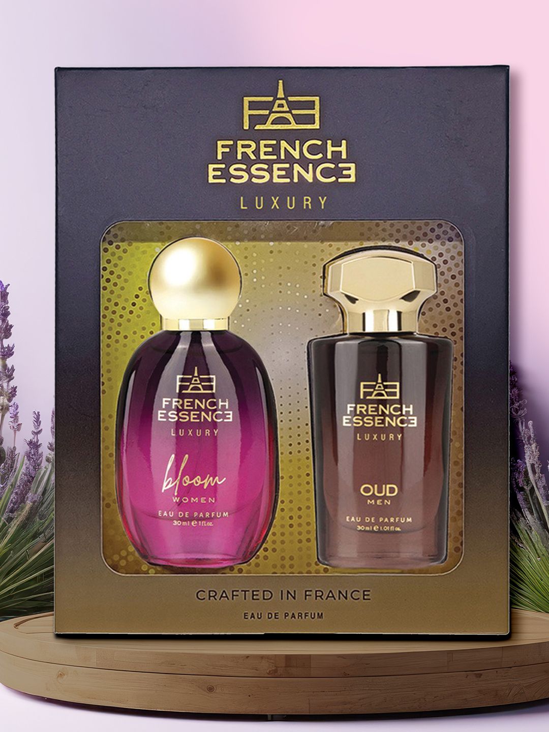 FRENCH ESSENCE Set Of 2 Bloom & Oudh Long Lasting Eau De Parfum - 30 ml Each