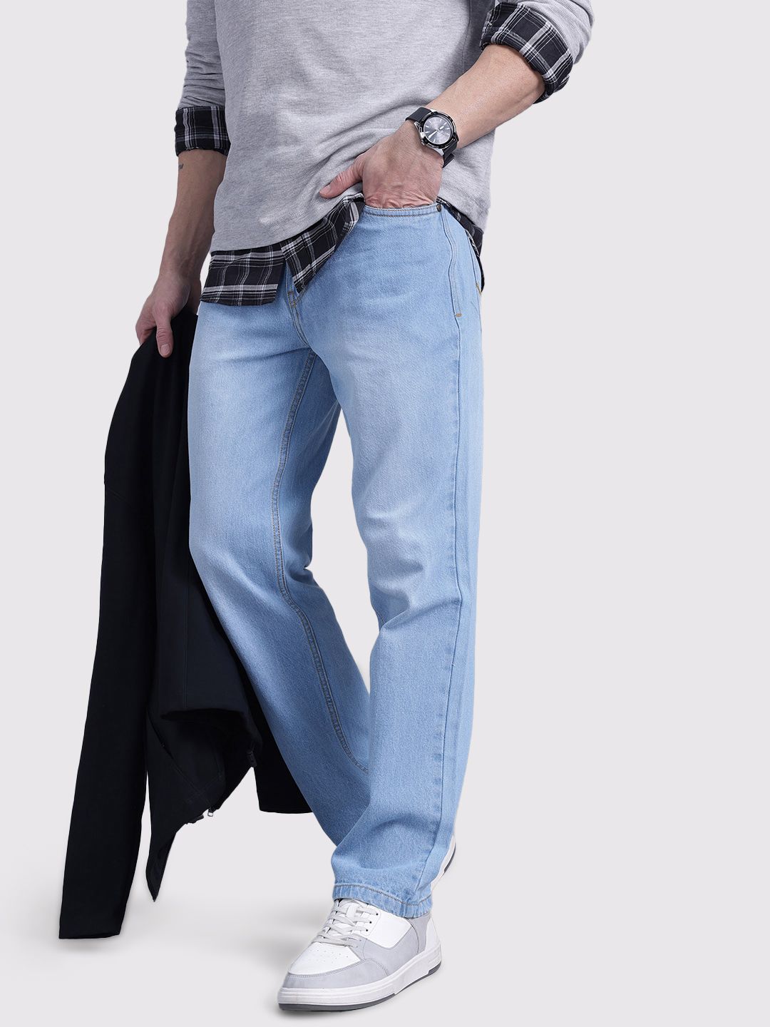 The Roadster Life Co. Men Light Fade Pure Cotton Jeans