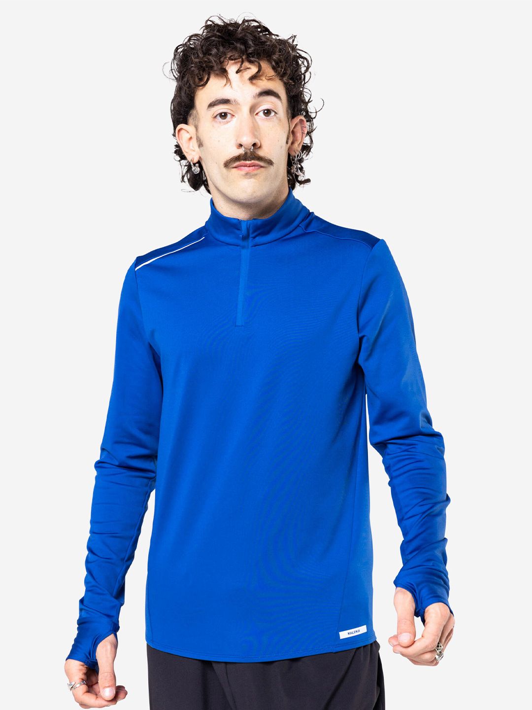 Decathlon Kalenji - Men Blue Run 100 Warm Moisture Managing Running T-Shirt