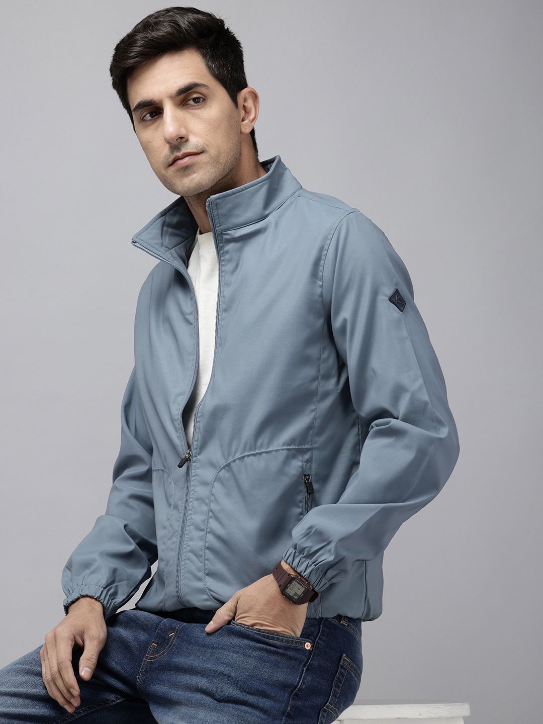 Park Avenue Mock Collar Slim Fit Tailored Jacket