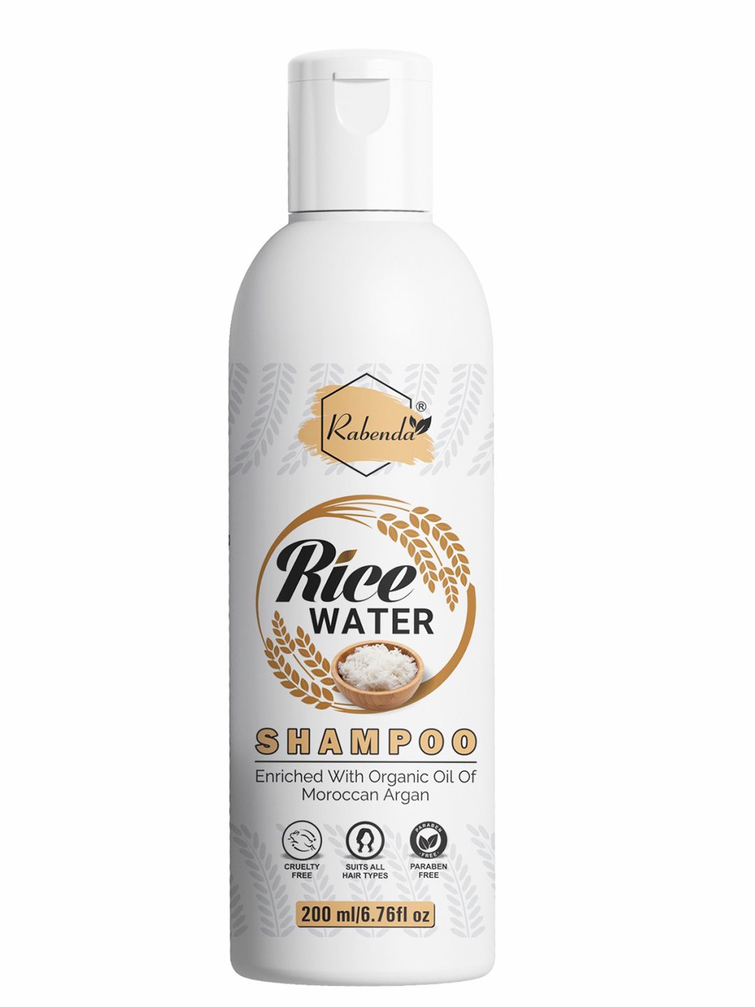 Rabenda Rice Water Shampoo Enriched With Moroccan Argan - 200ml