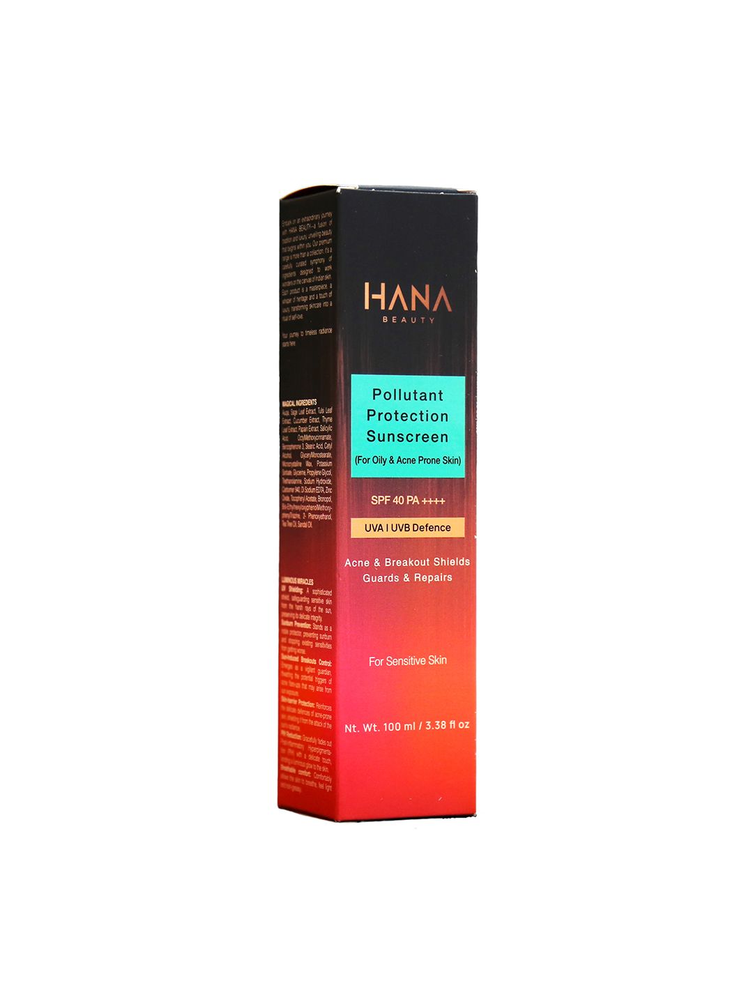 Hana Beauty SPF 40 Pollutant Protection Sunscreen For Oily Skin - 100ml