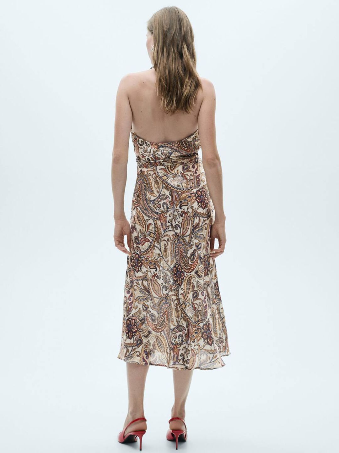 Ethnic Motifs Print Halter Neck A-Line Midi Dress