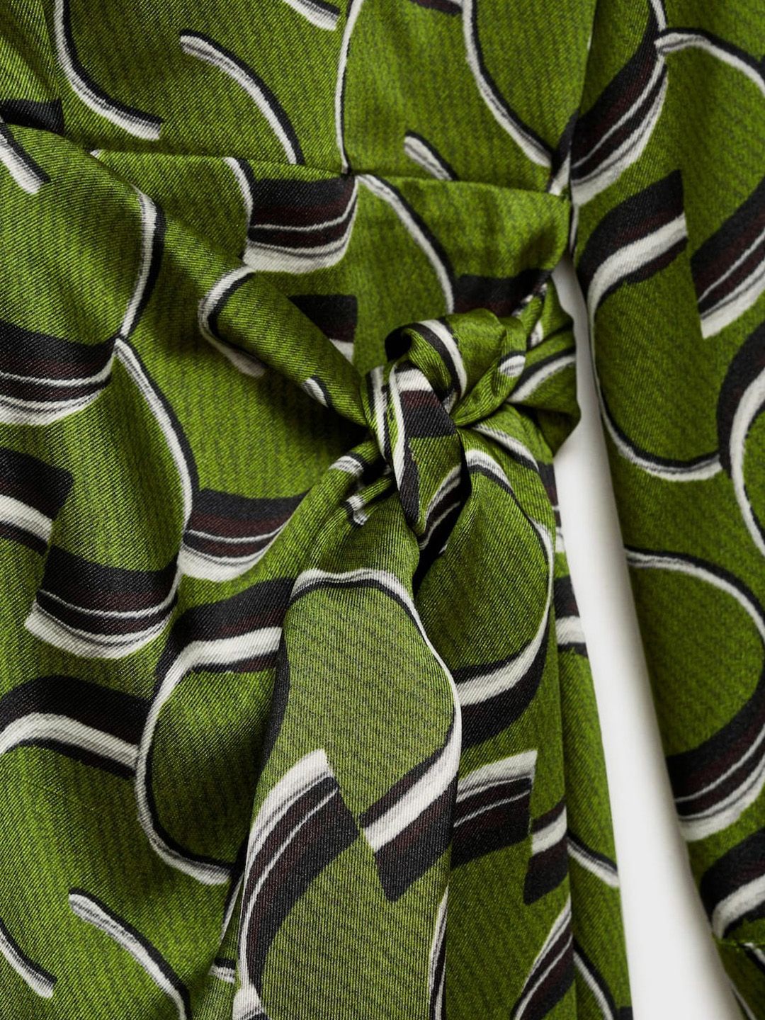 Printed Satin-Finish Wrap Dress