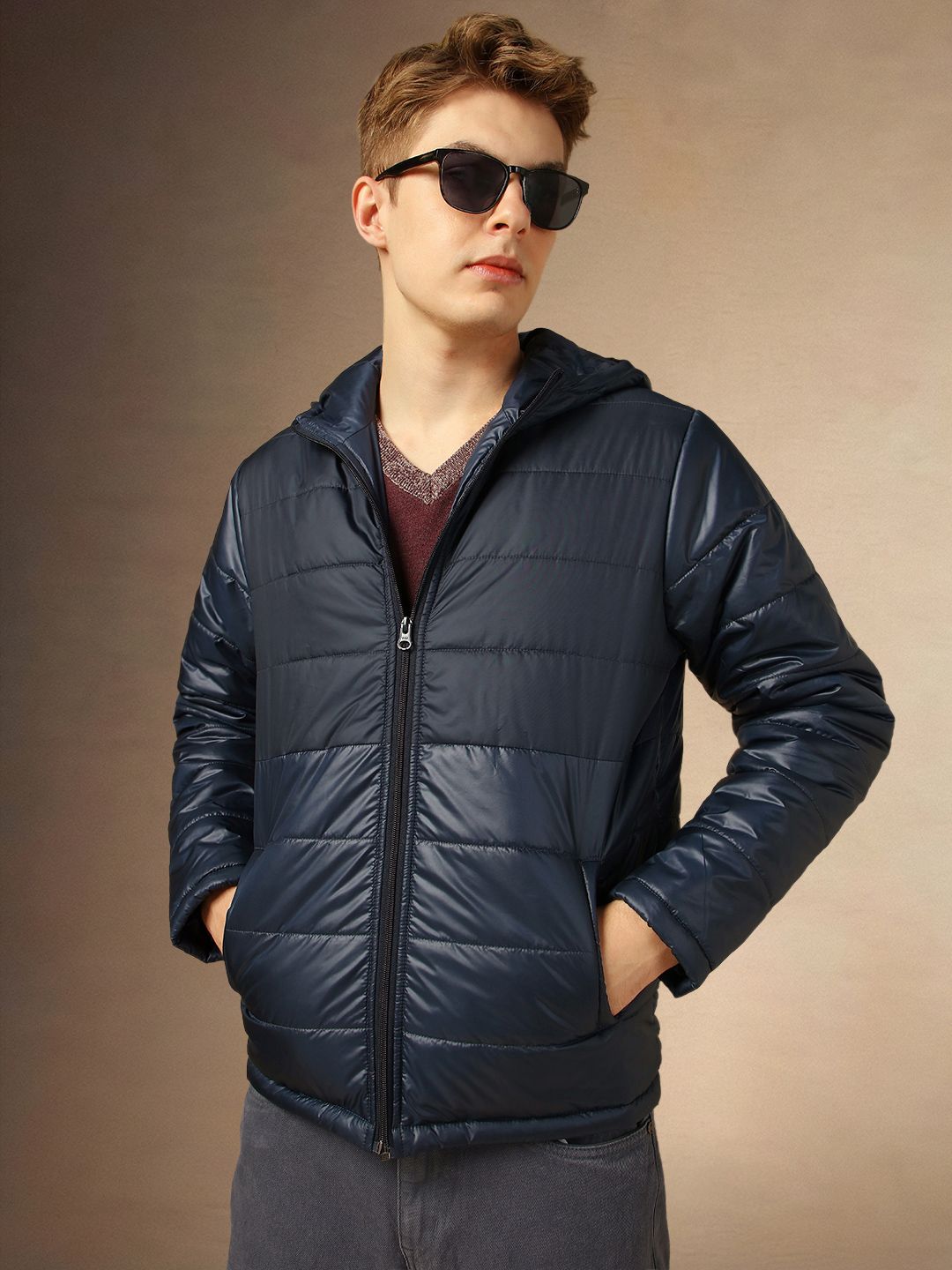 Dennis Lingo Men Hooded Solid Casual Padded Jacket