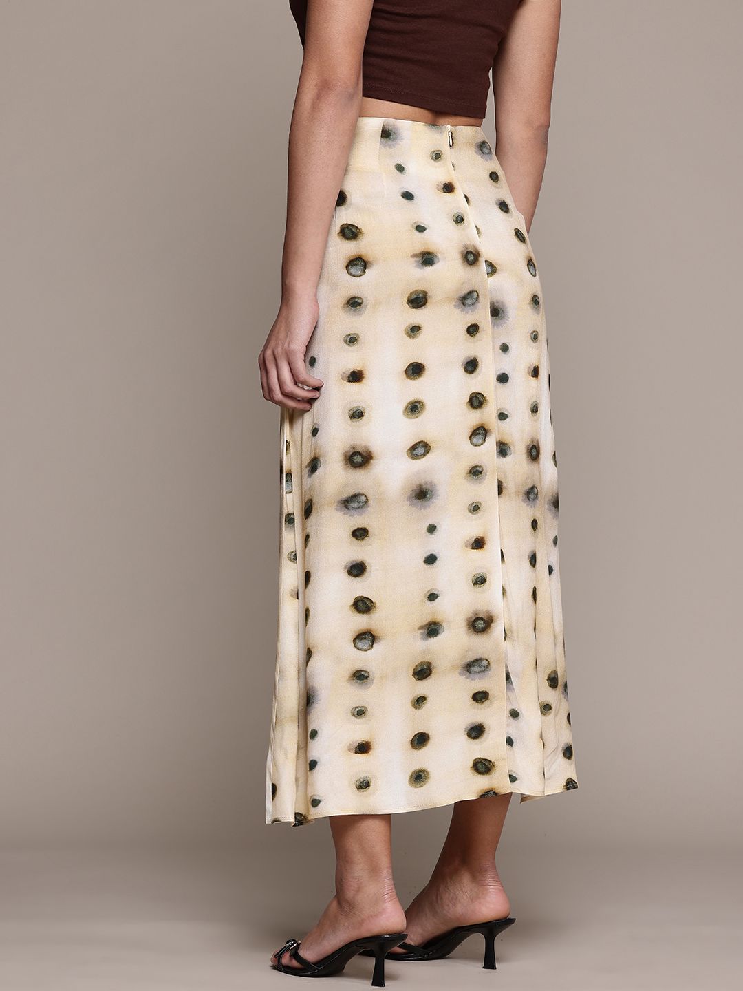 Printed Twisted Midi Skirt