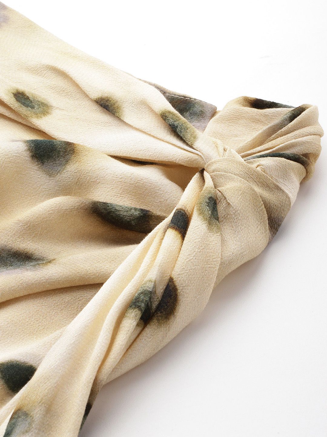 Printed Twisted Midi Skirt