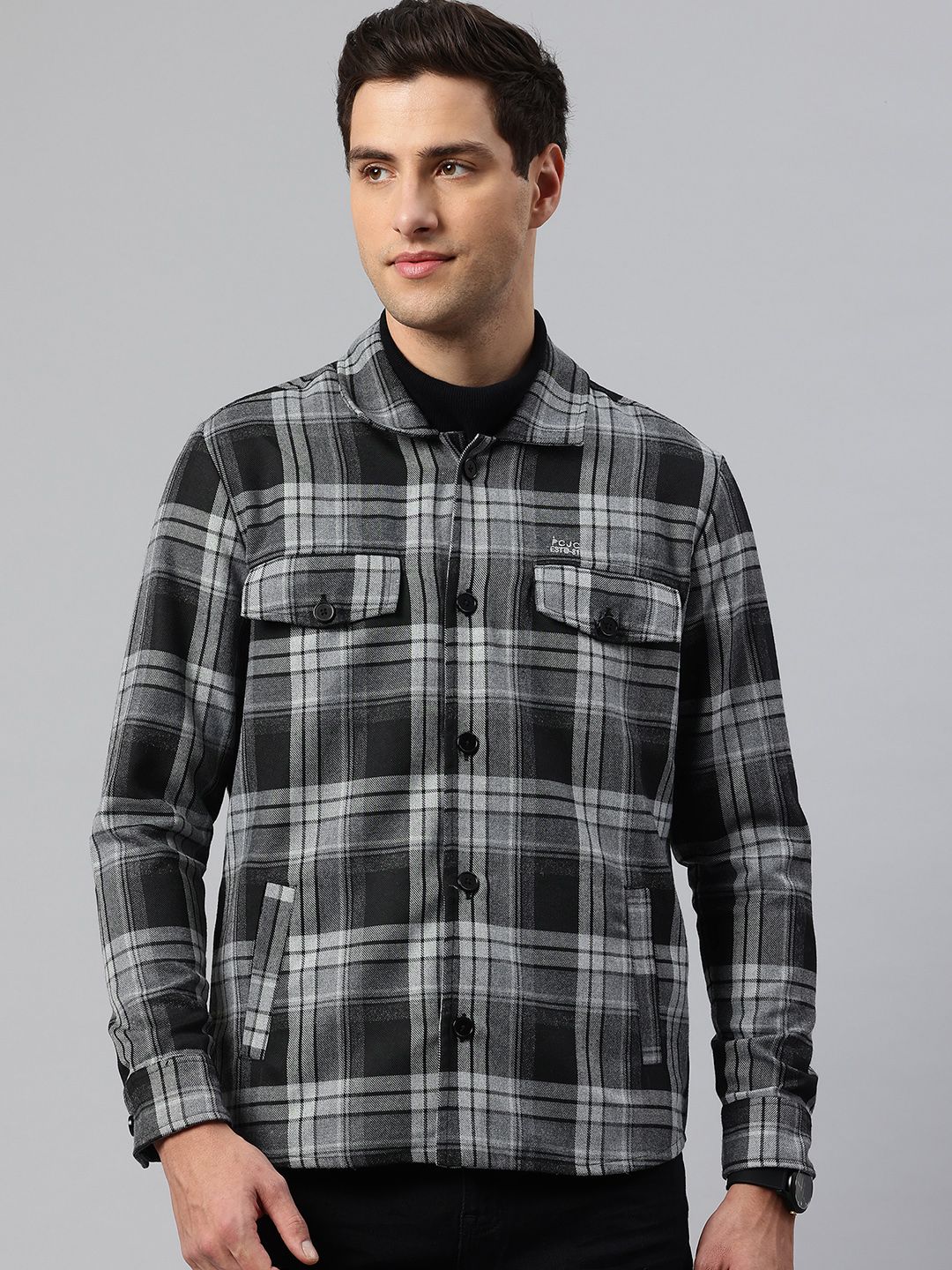 Pierre Carlo Men Checked Tailored Jacket