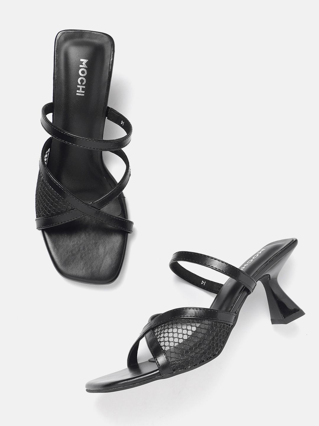 Mochi Mochi Netted Detail Kitten Heels