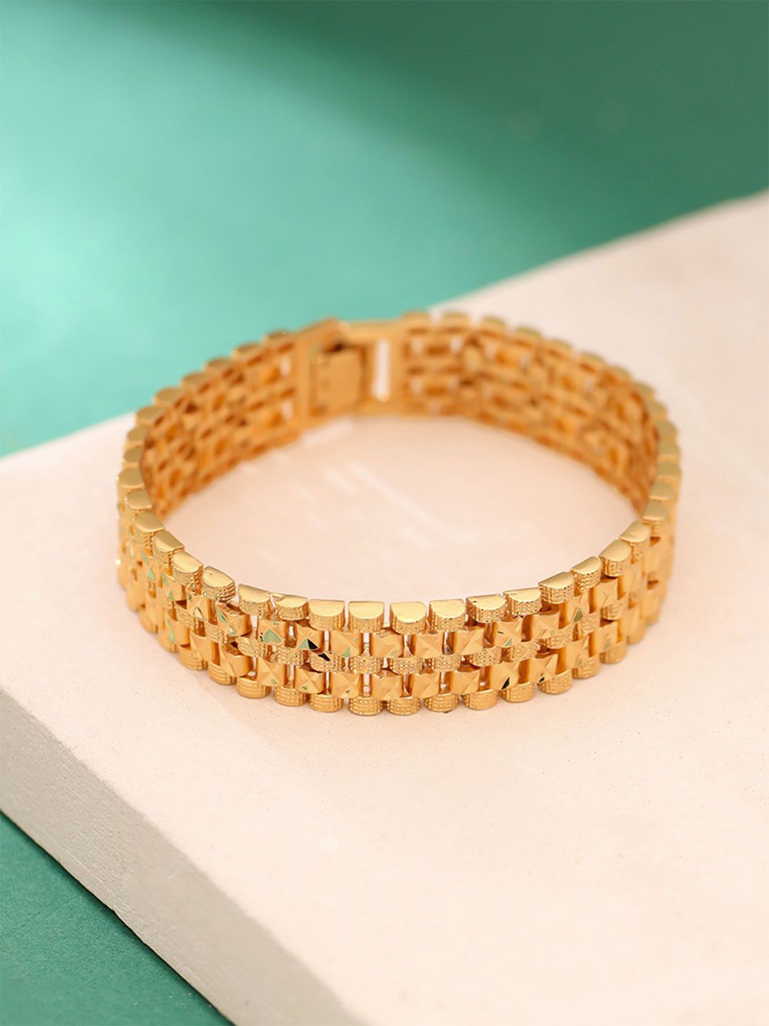 Buy MYKI Men Gold-Plated Link Bracelet - Bracelet for Men 25622228