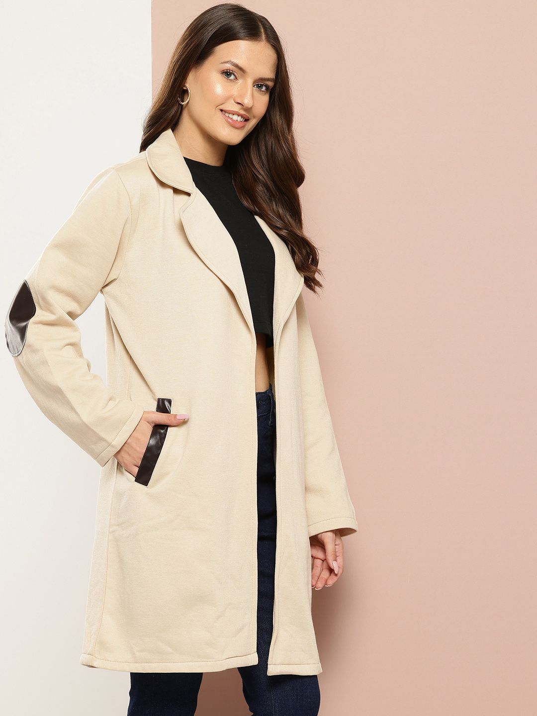 Buy Qurvii Fleece Longline Trench Coat - Coats for Women 31261763