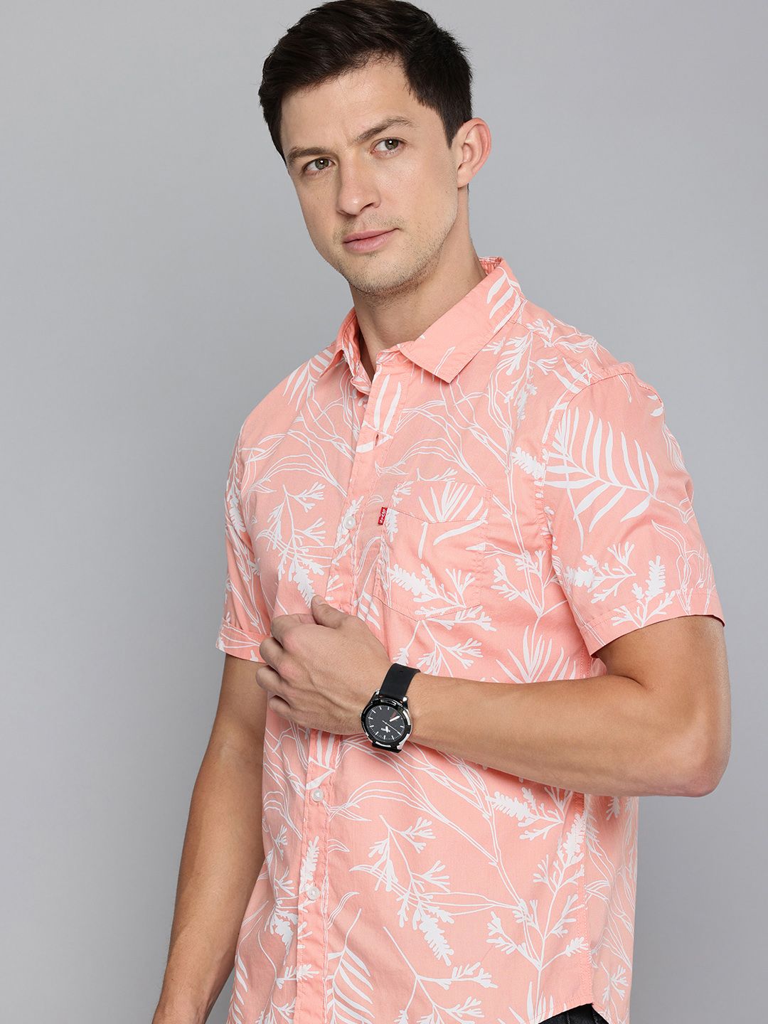 Levis Pure Cotton Tropical Printed Slim Fit Casual Shirt deal from myntra
