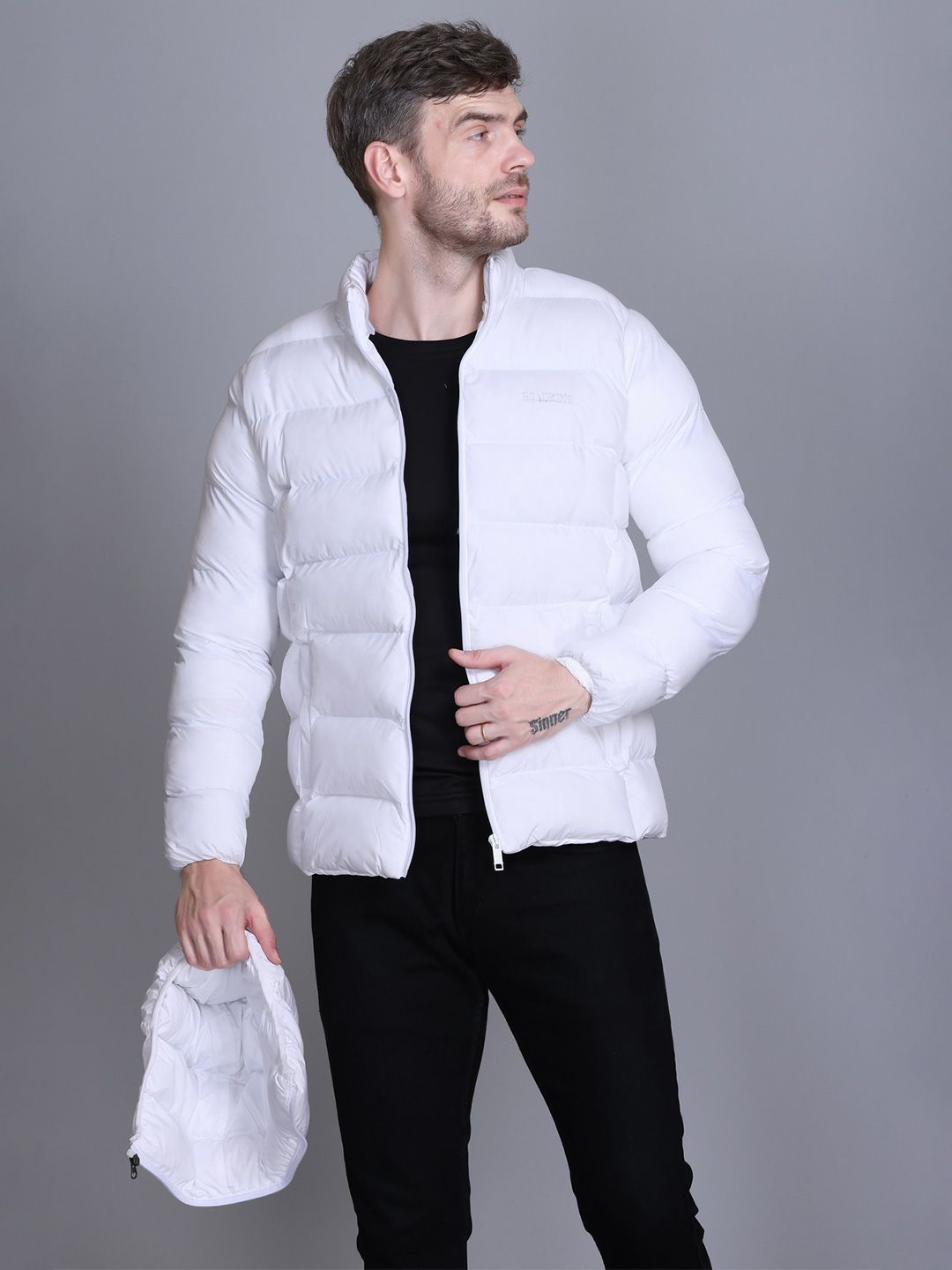 Roadking Men Hooded Solid Casual Puffer Jacket