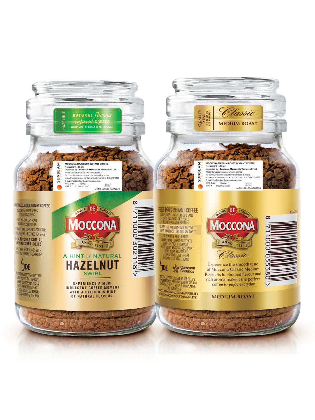 Buy Moccona Set Of 2 Medium Roast & Hazelnut Instant Coffee