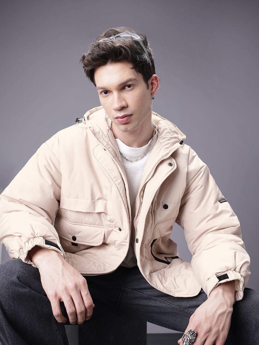 SOKO STREET Solid Hooded Puffer Jacket